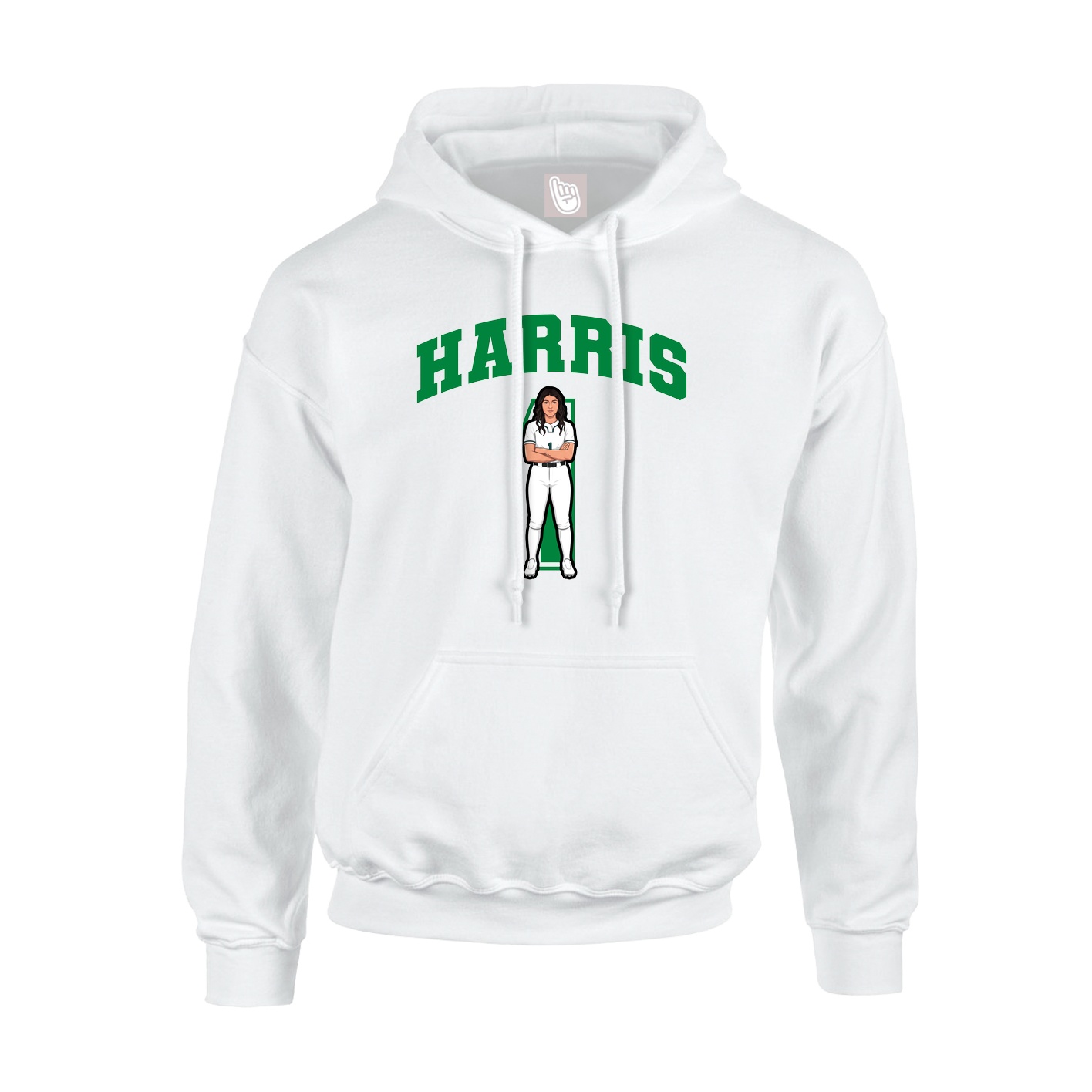 Hoodie — Number in White