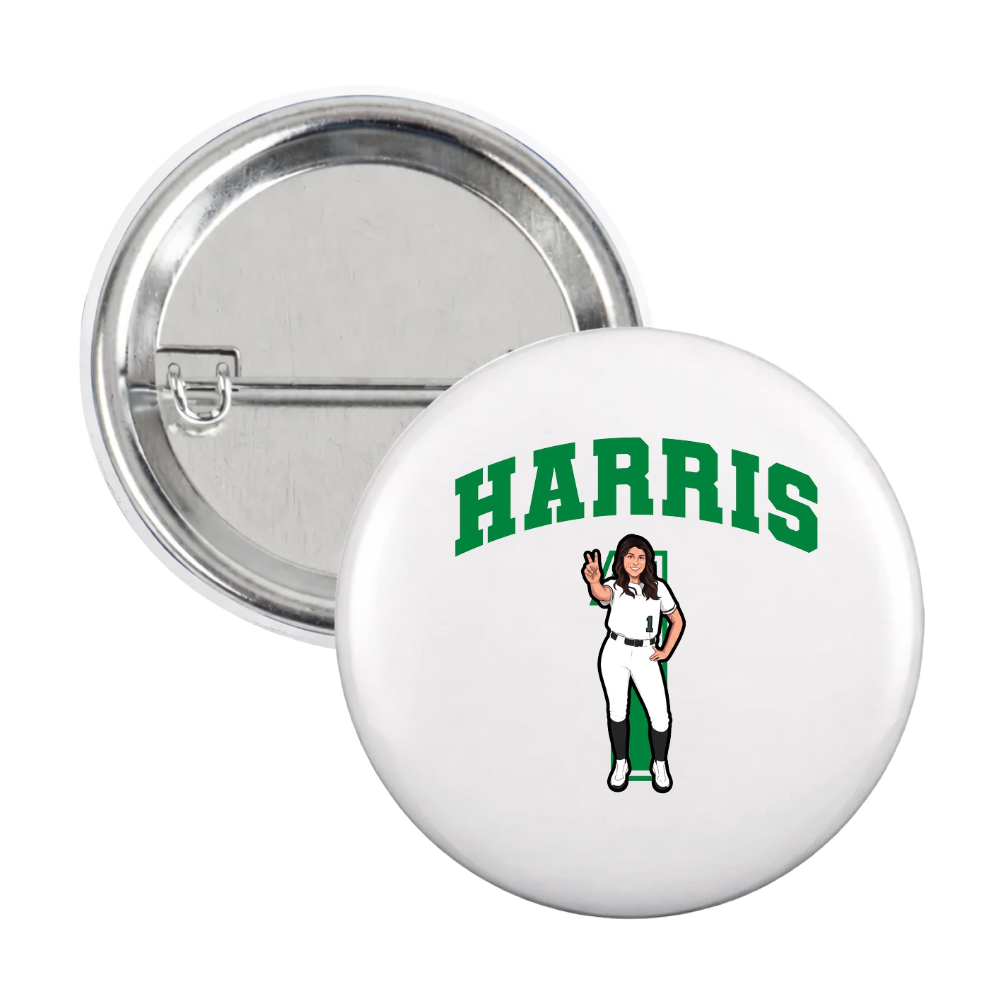 Game Day Button — Number in White