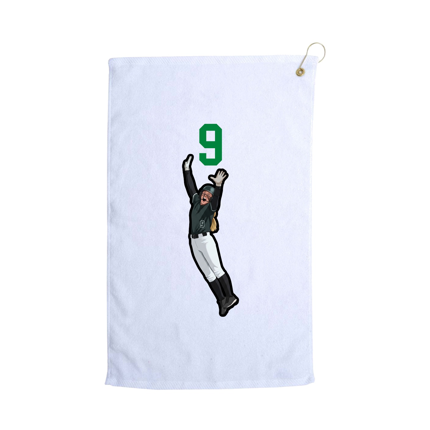 Golf Towel — Number Top in White