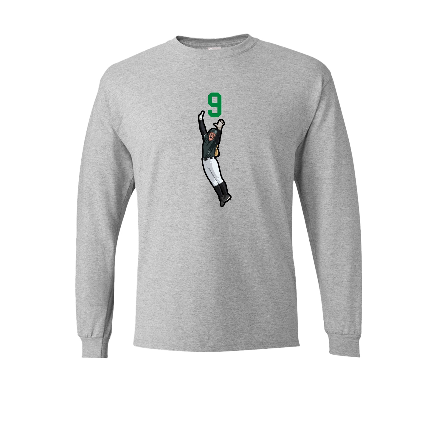 Long Sleeve Tee — Number Top in Grey