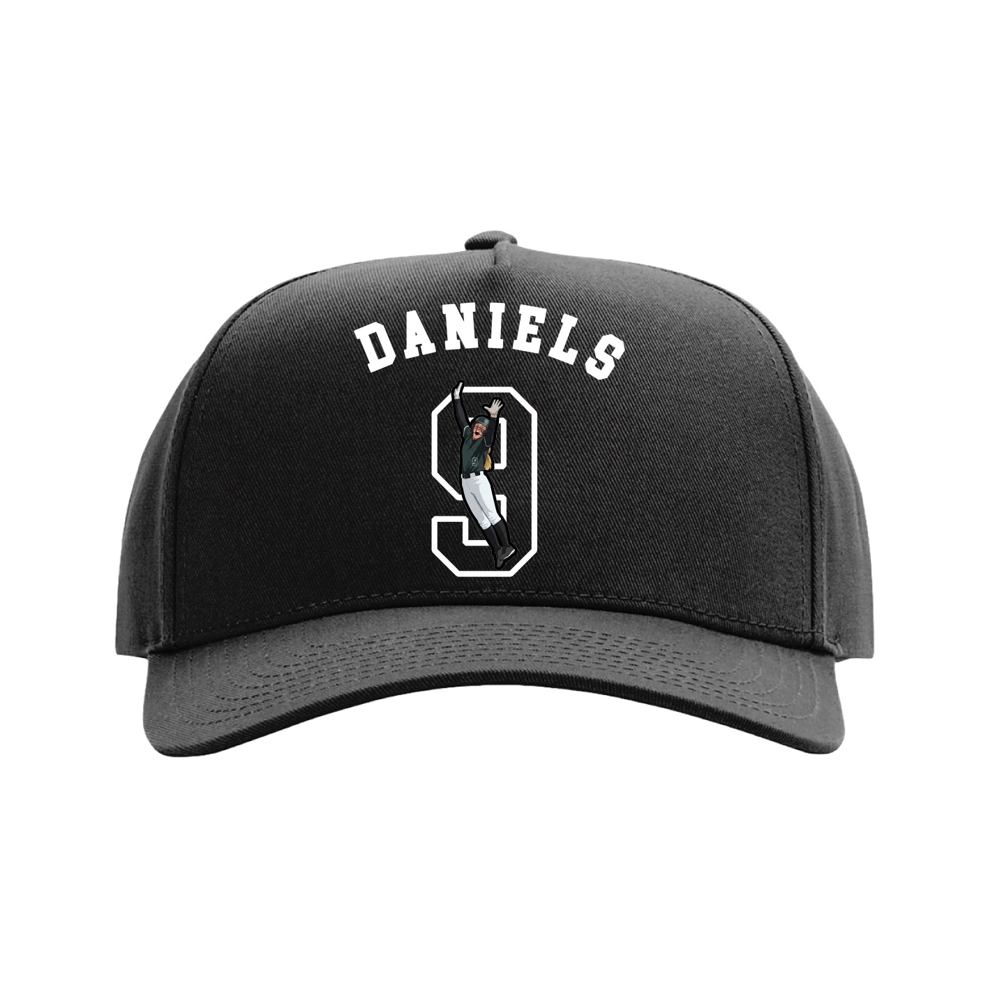 Full Fabric Five-Panel Champ Cap — Shirsey Arch in Black