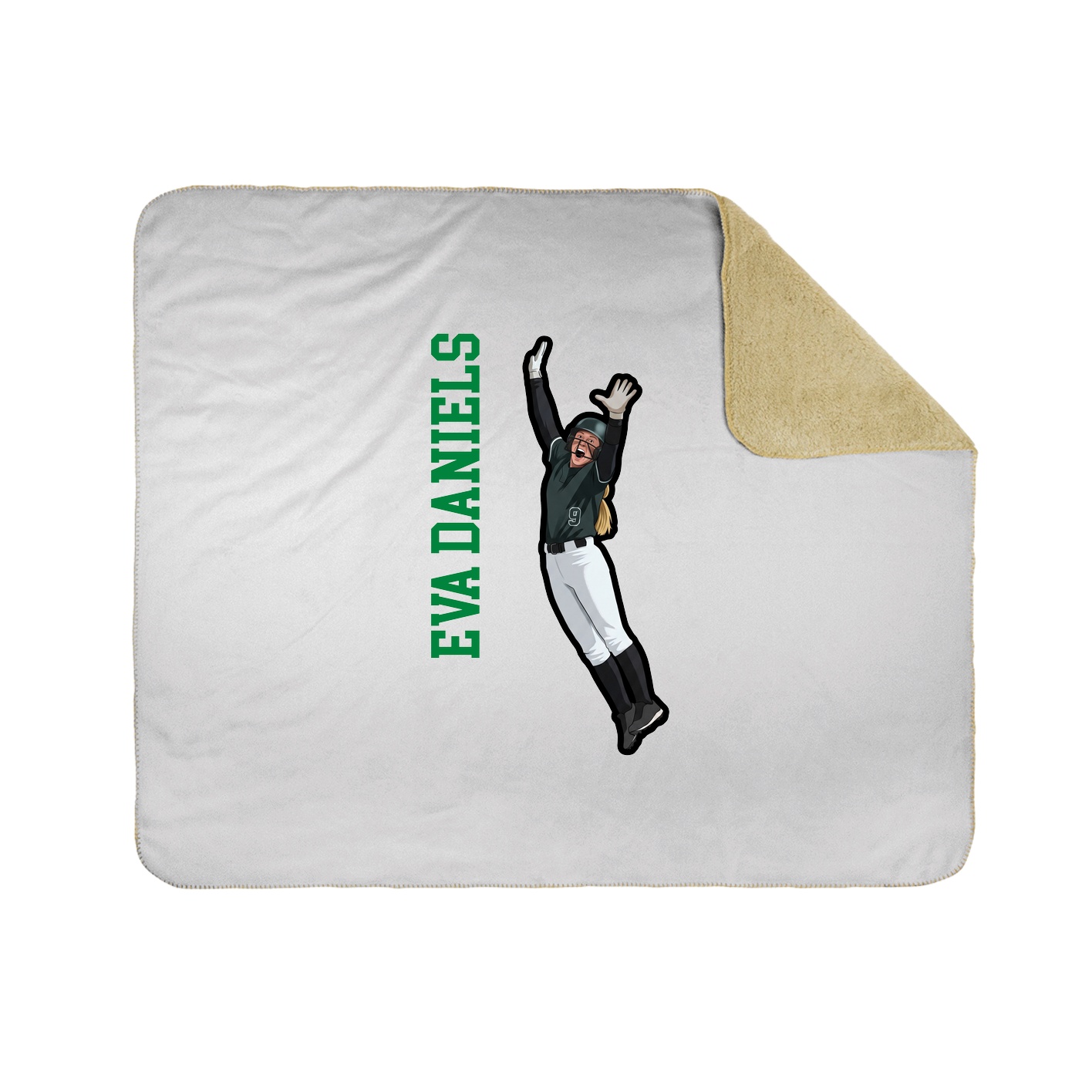 Throw Blanket — Name Vertical in White