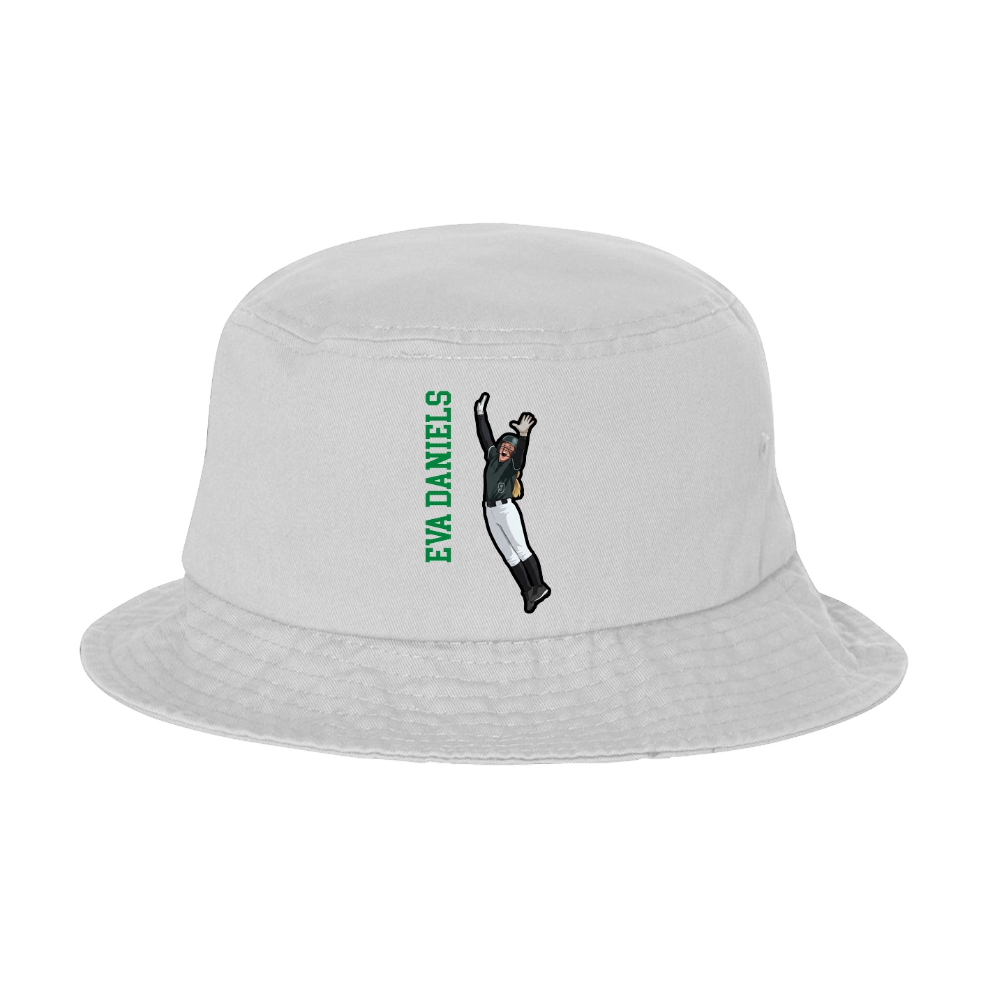 Bucket Cap — Name Vertical in White