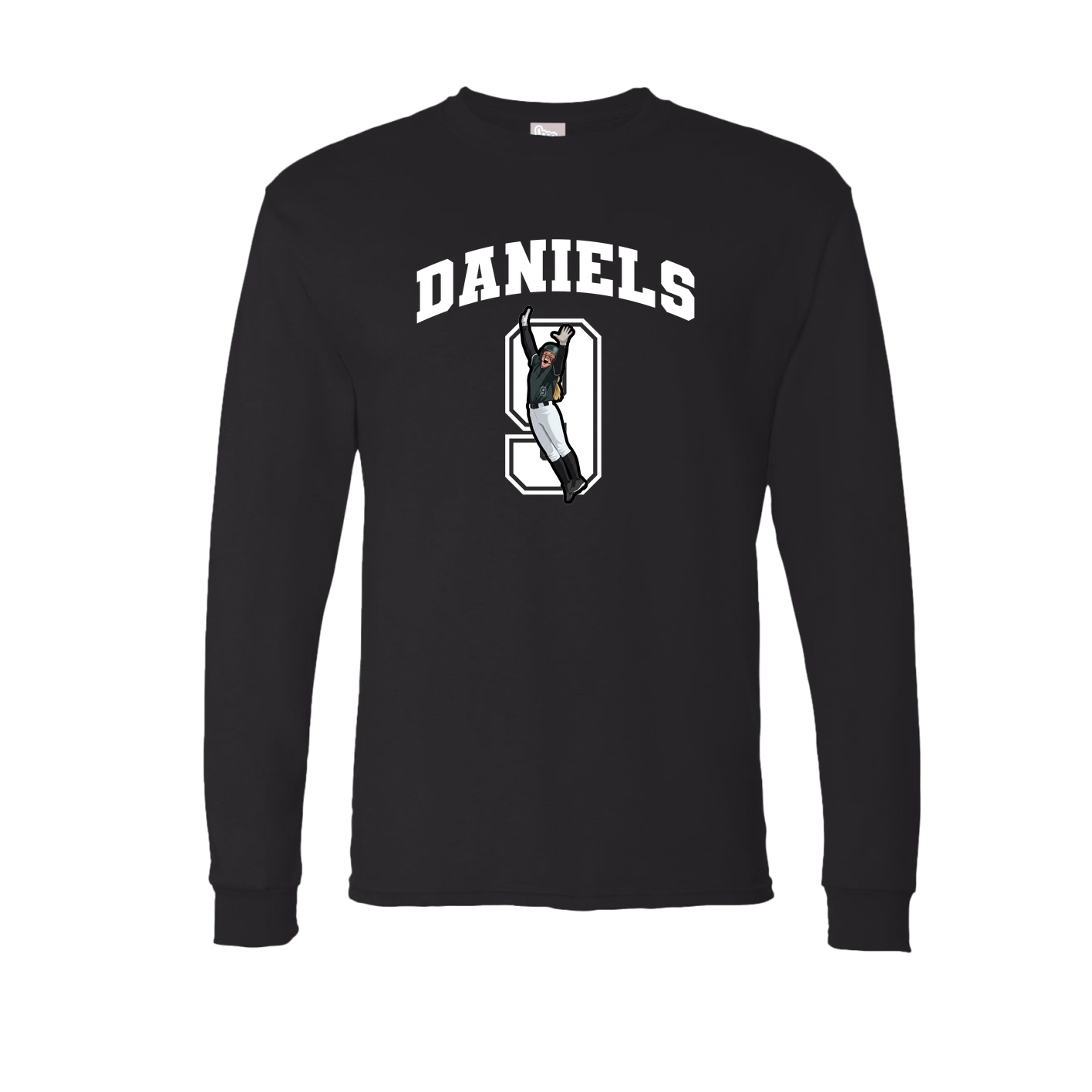 Long Sleeve Tee — Number in Black