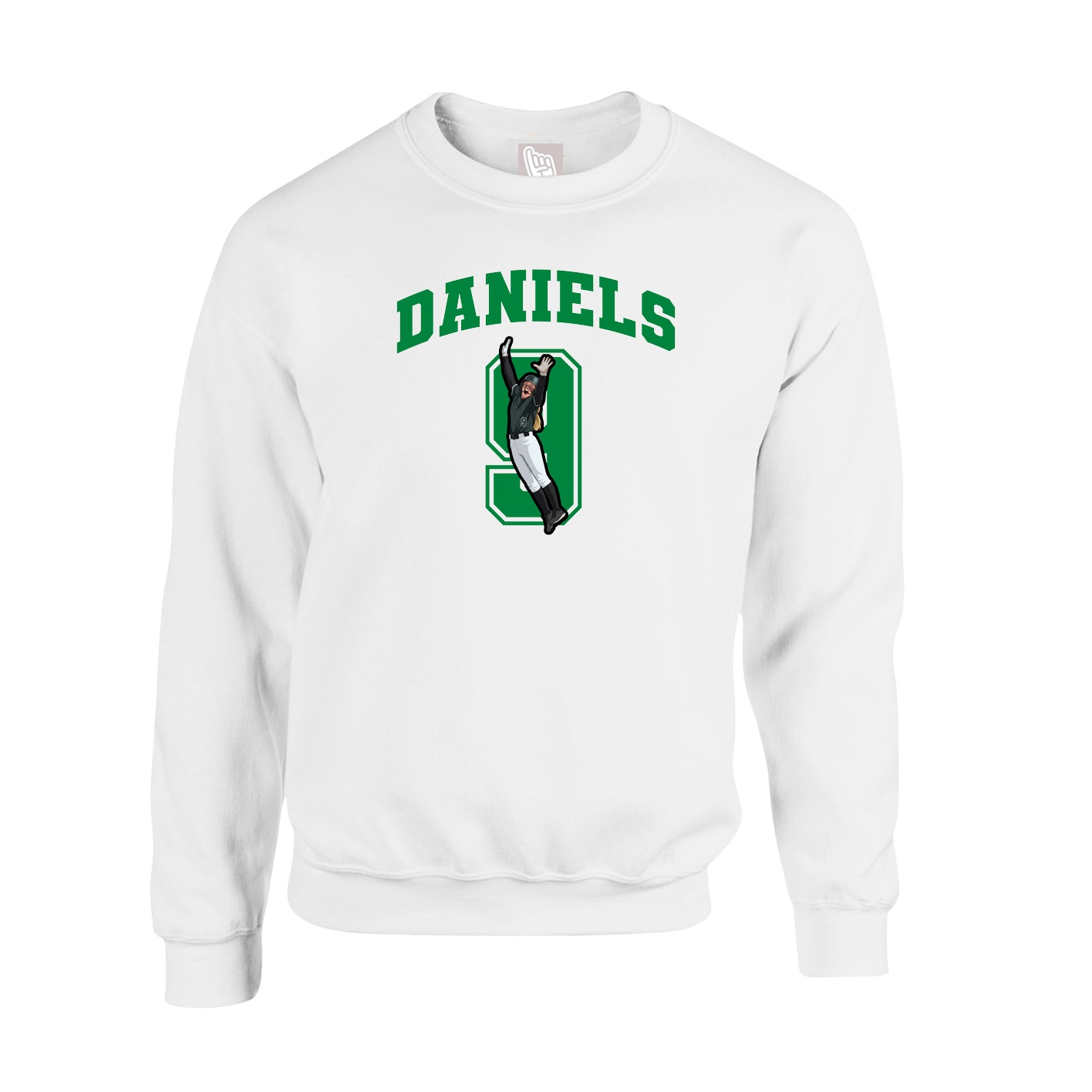 Fleece Crew — Number in White