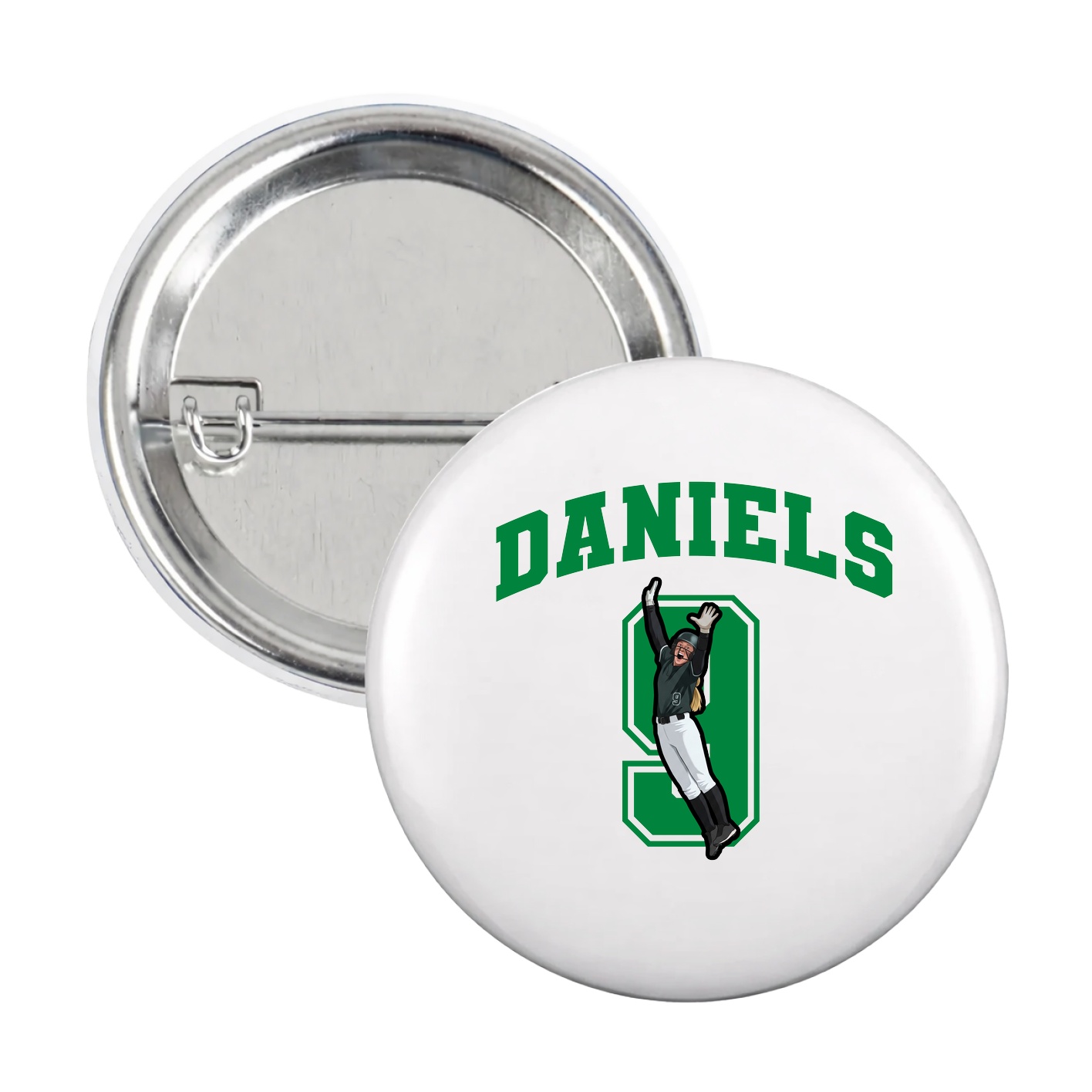 Game Day Button — Number in White