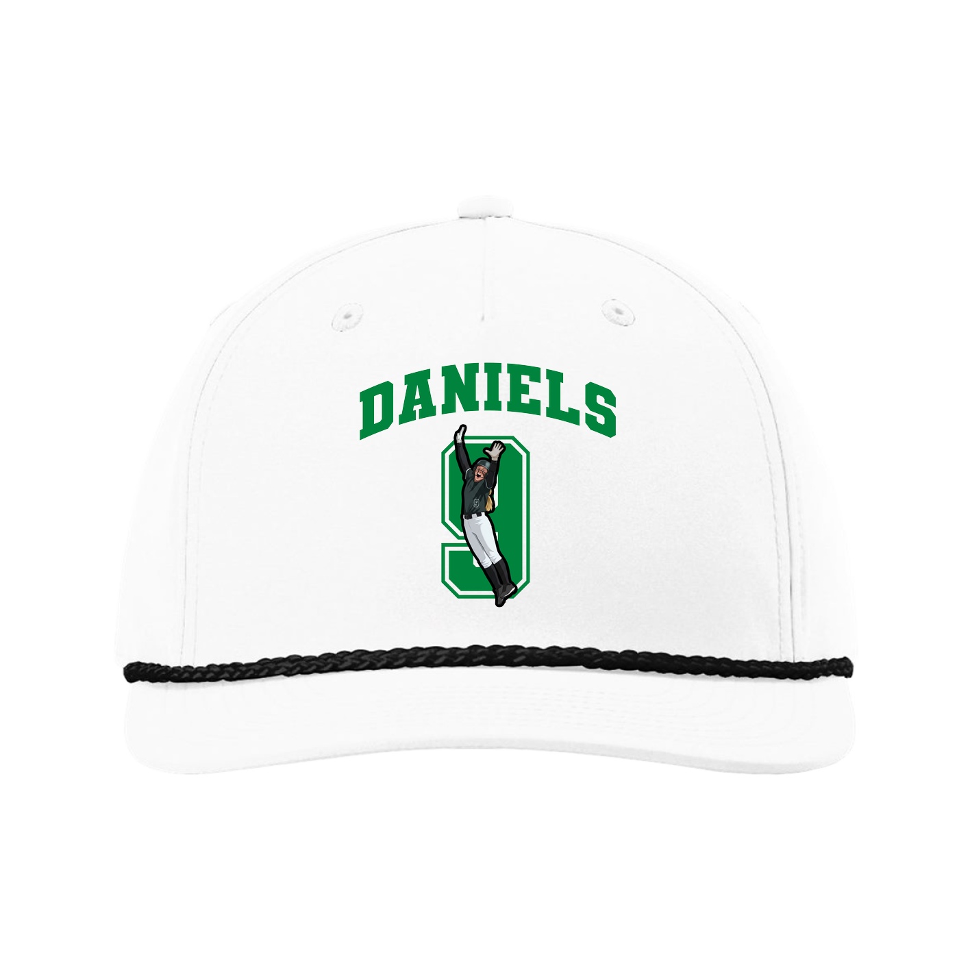 Five-Panel Classic Rope Cap — Number in White