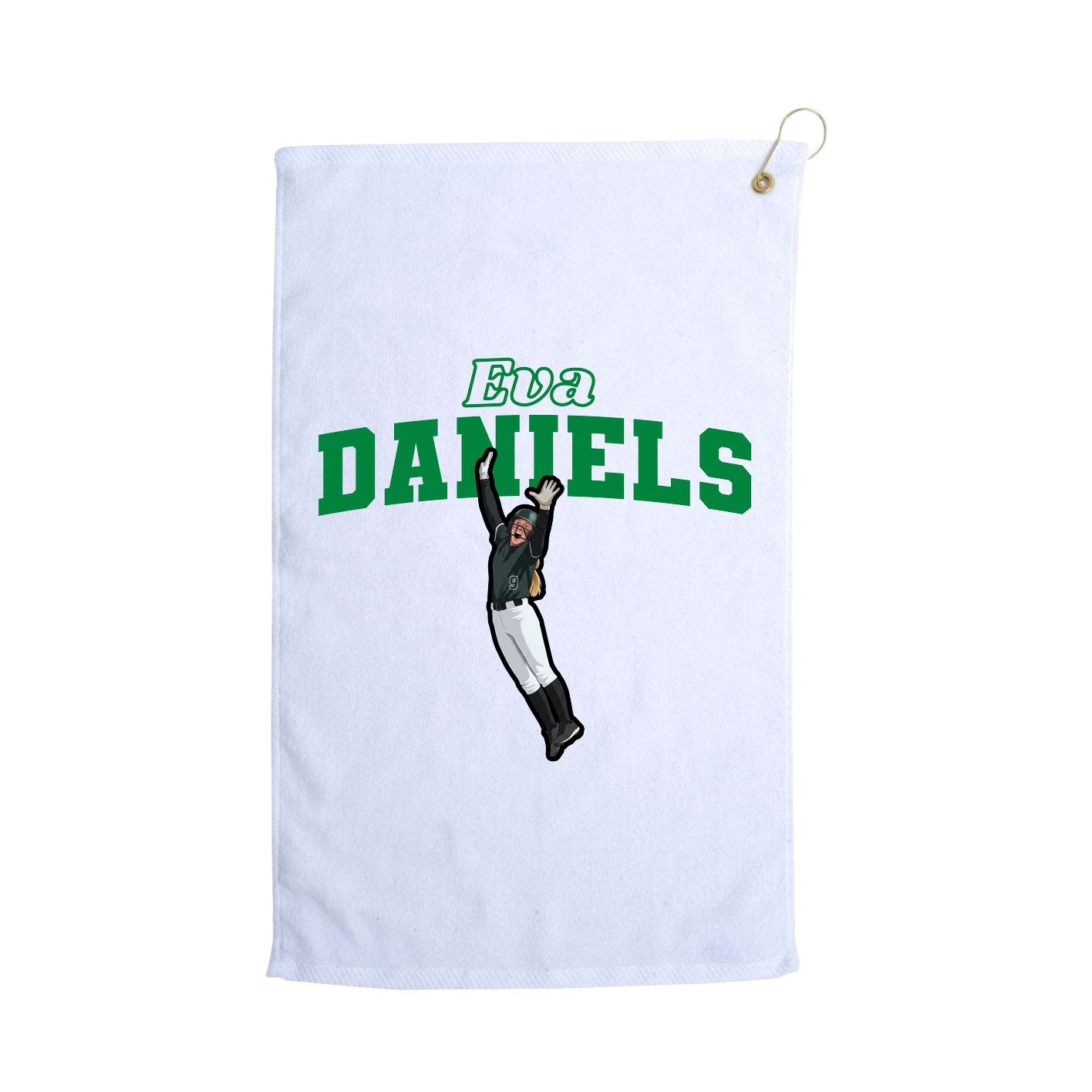 Golf Towel — Name Arch in White