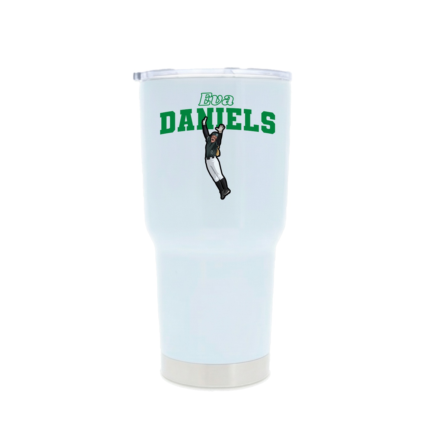 30oz Stainless Steel Tumbler — Name Arch in White