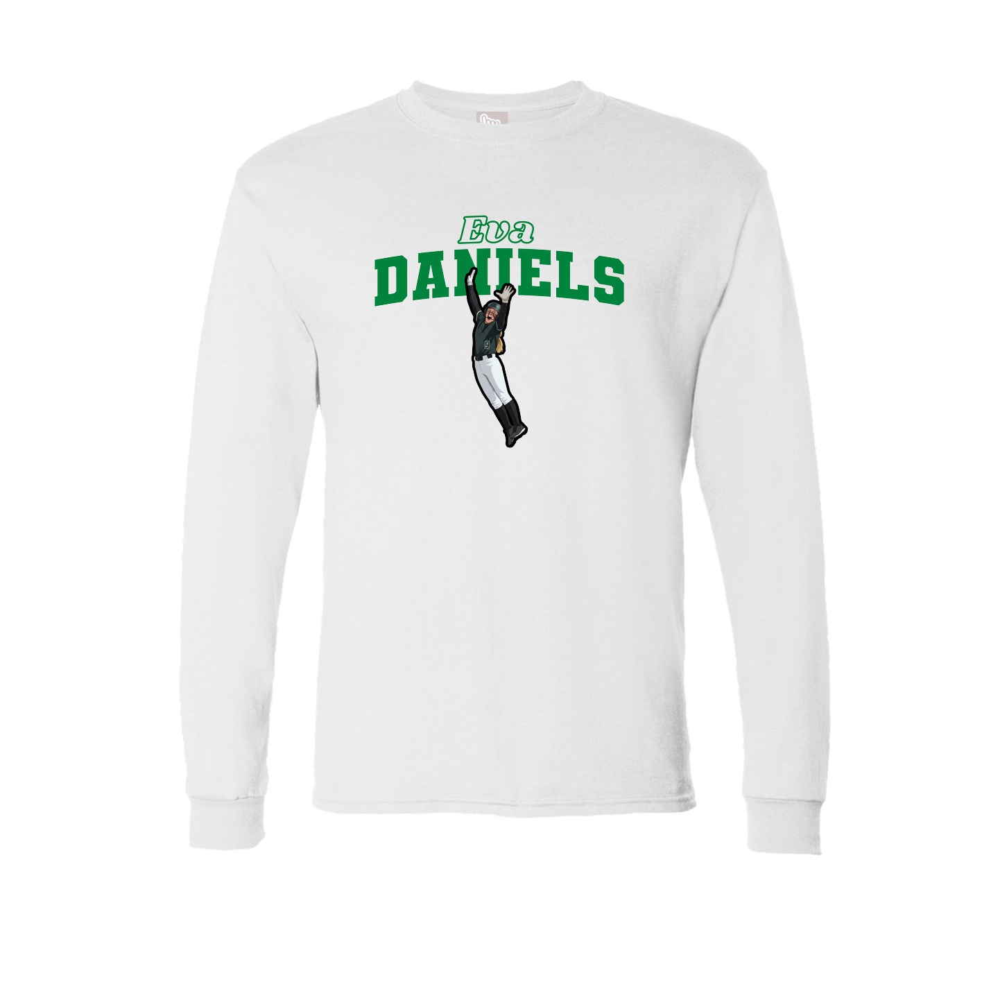 Long Sleeve Tee — Name Arch in White