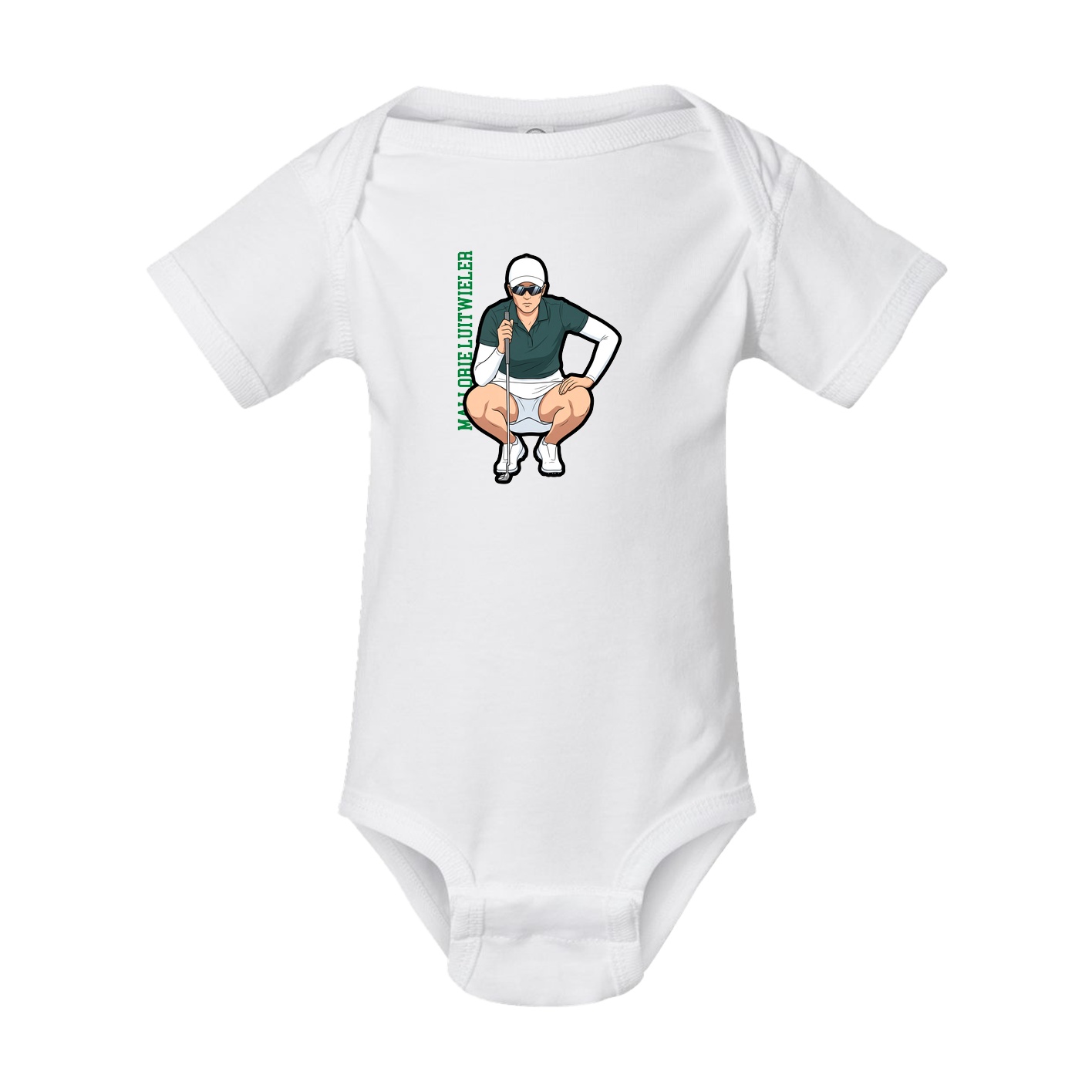 Baby Onesie — Name Vertical in White