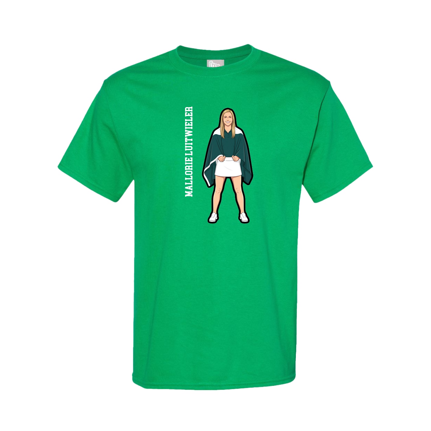 Tee — Name Vertical in Green