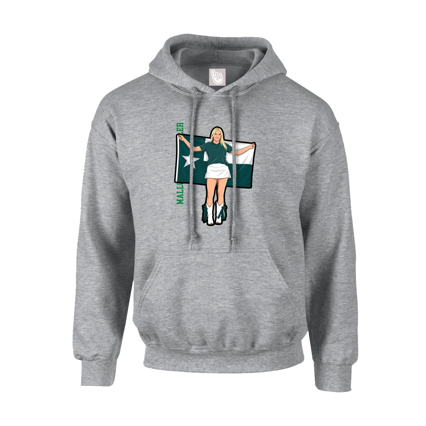 Youth Hoodie — Name Vertical in Grey