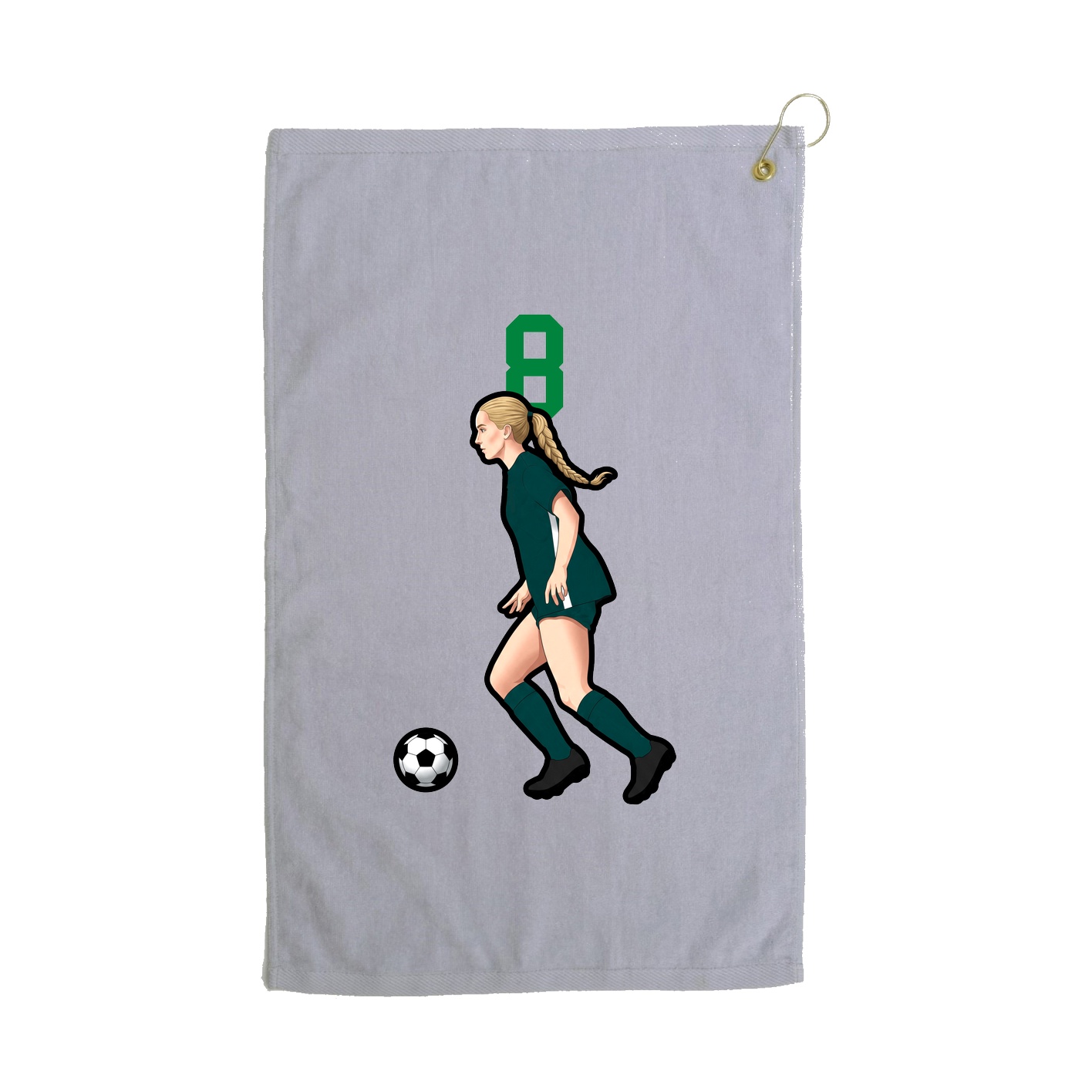 Golf Towel — Number Top in Grey