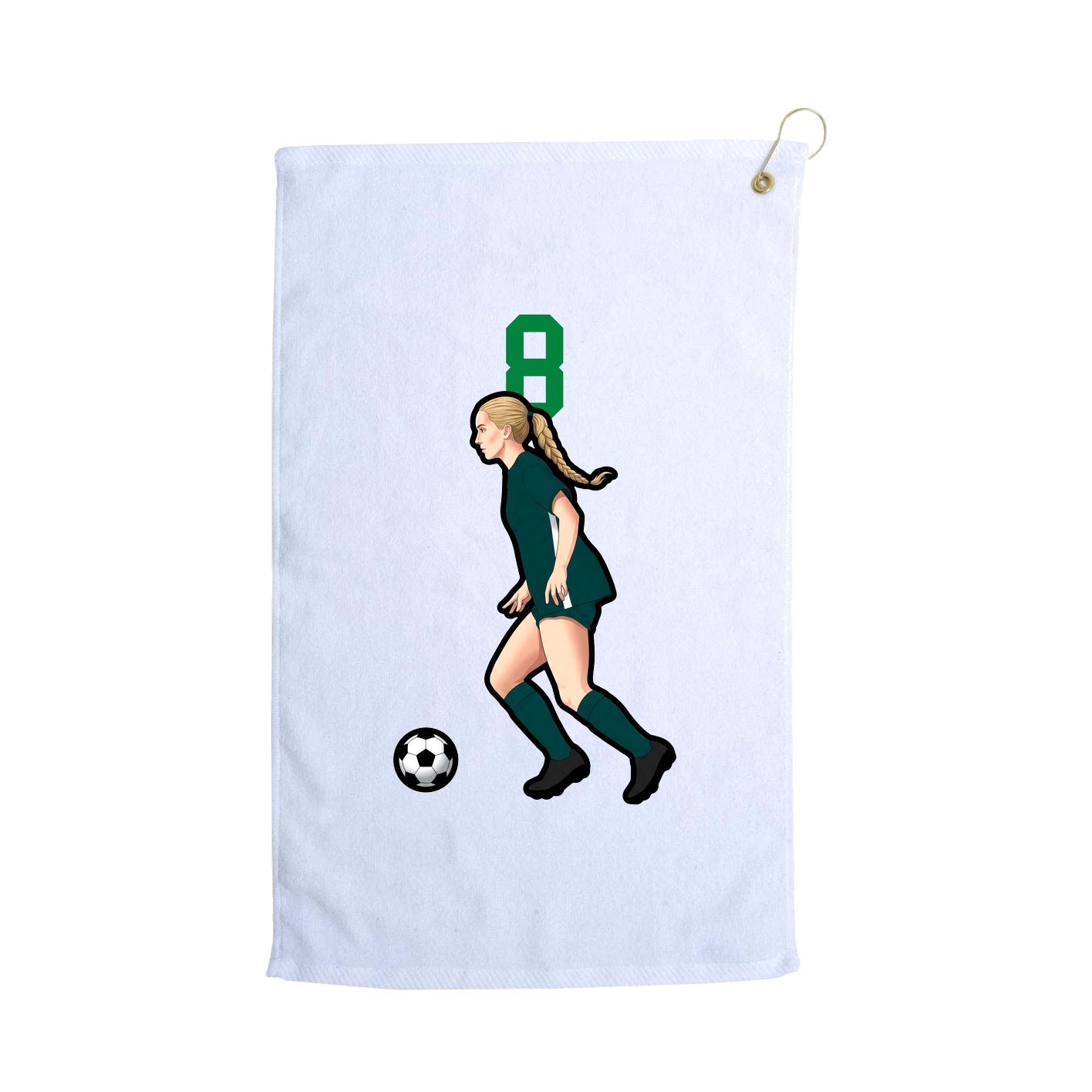 Golf Towel — Number Top in White