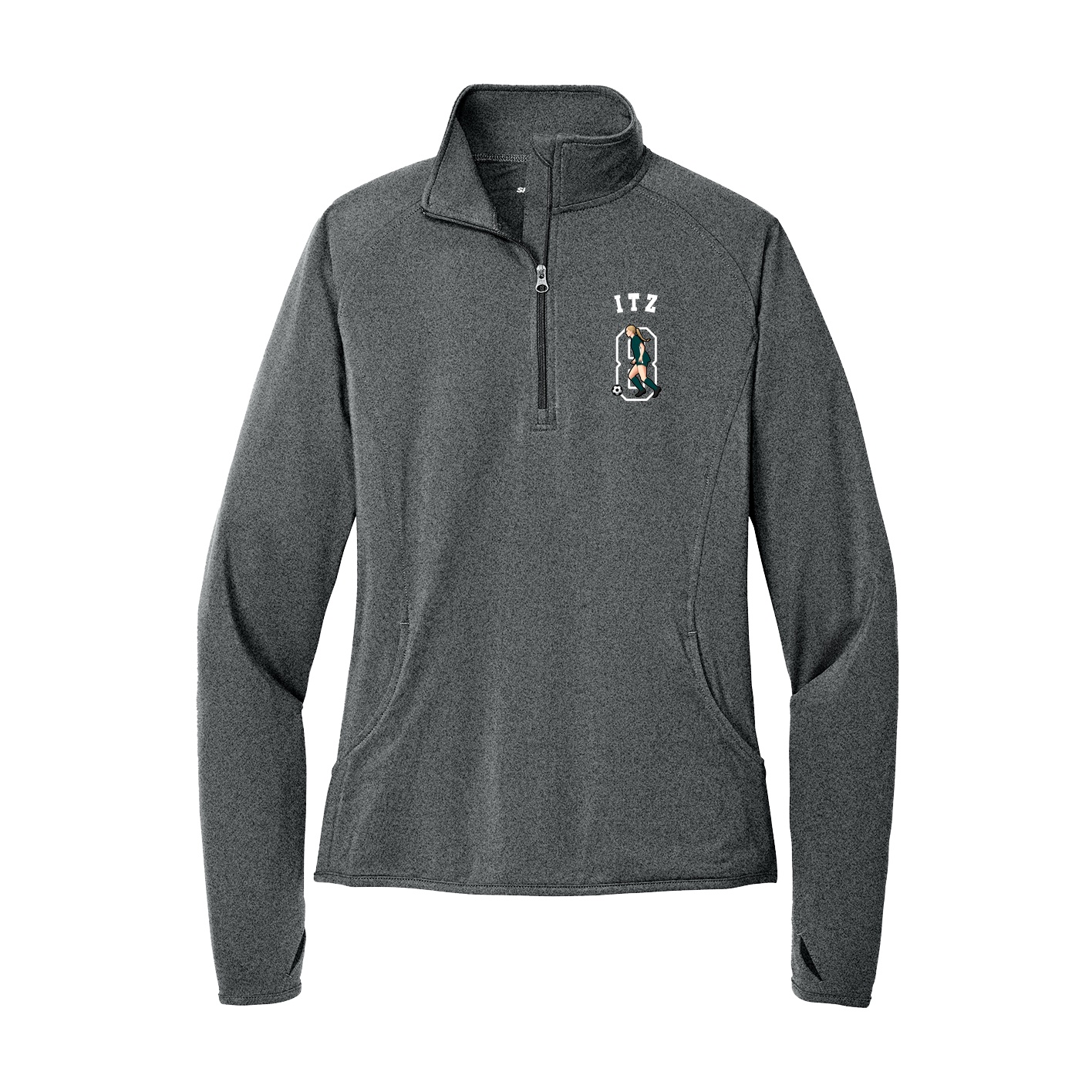 Women's Q-Zip Pullover — Shirsey Arch in Grey
