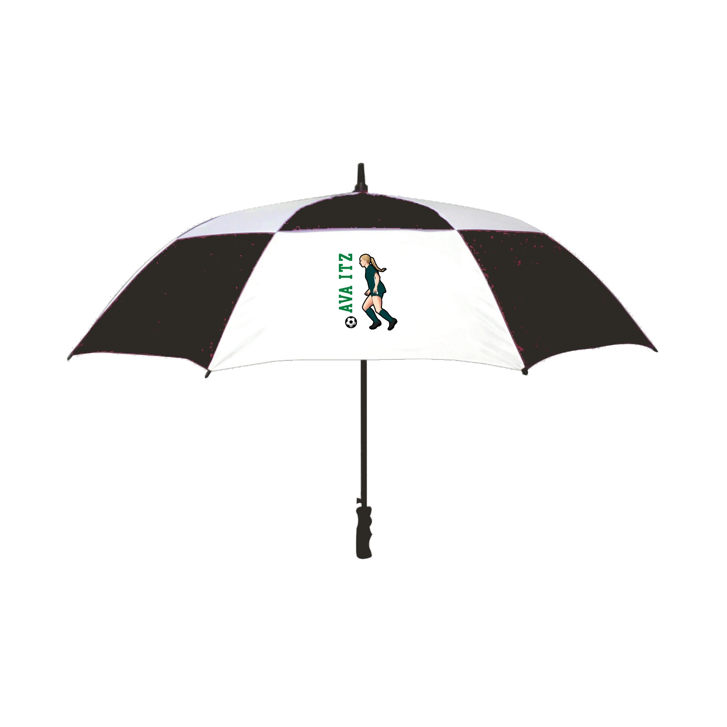 Golf Umbrella — Name Vertical in Black