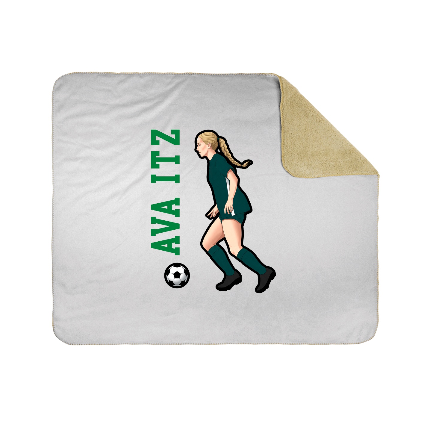 Throw Blanket — Name Vertical in White
