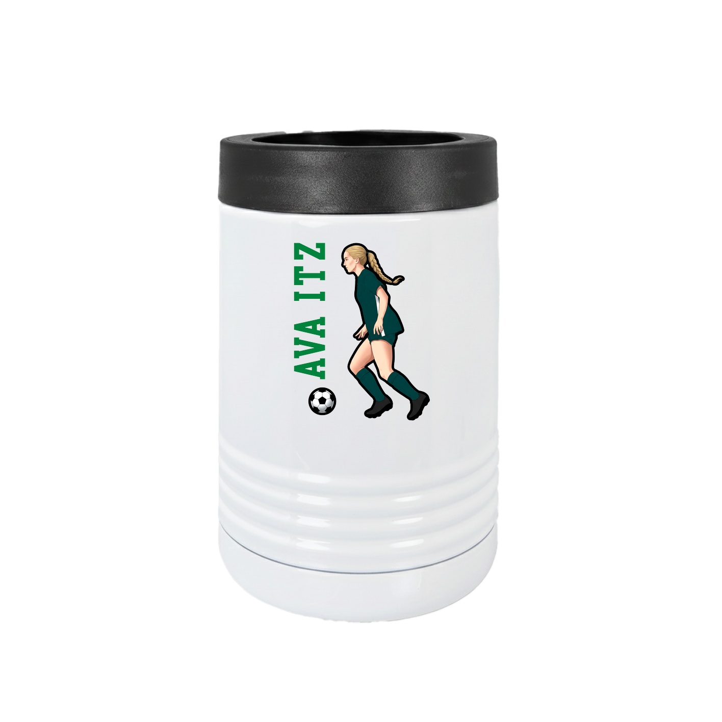 Beverage Holder — Name Vertical in White