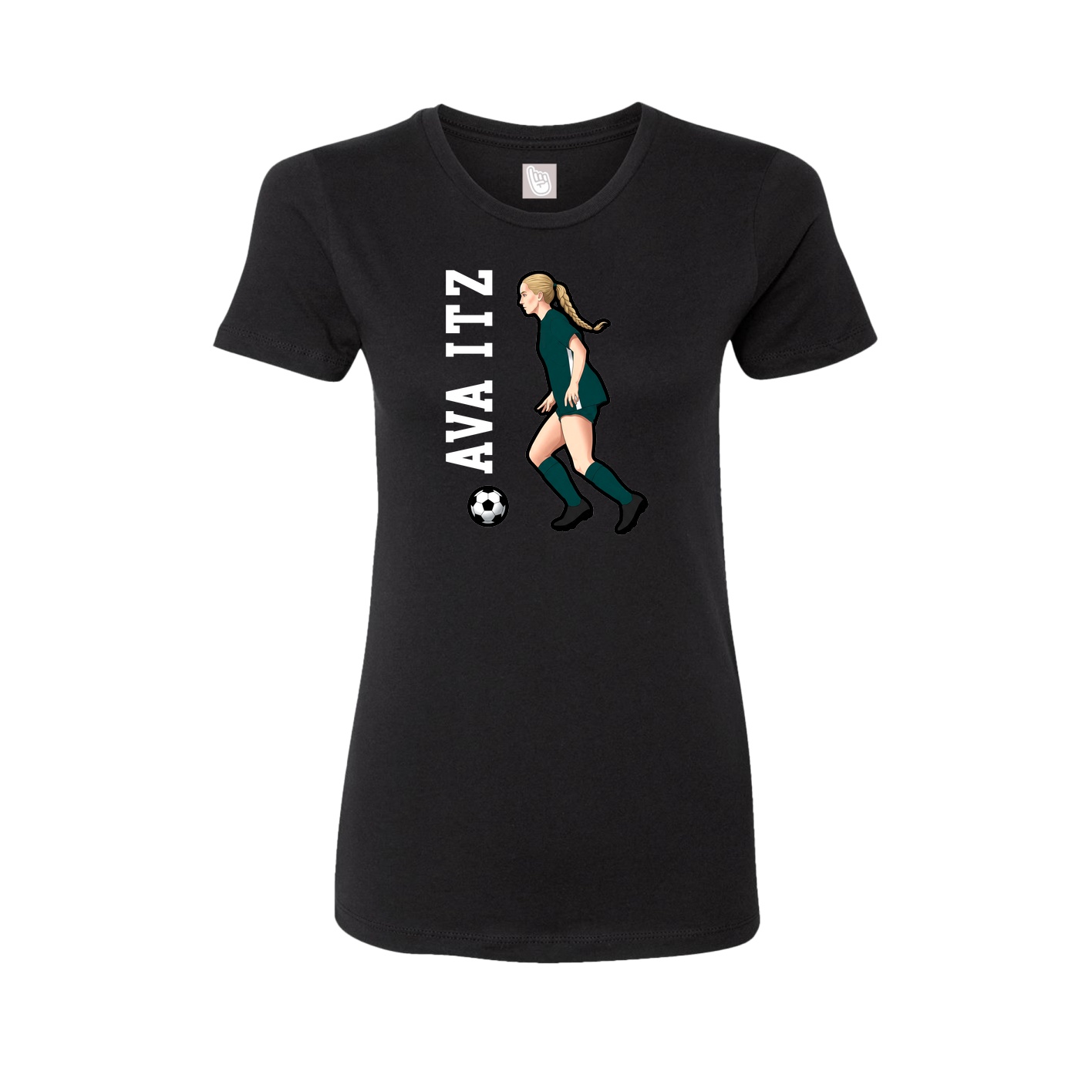 Womens Tee — Name Vertical in Black