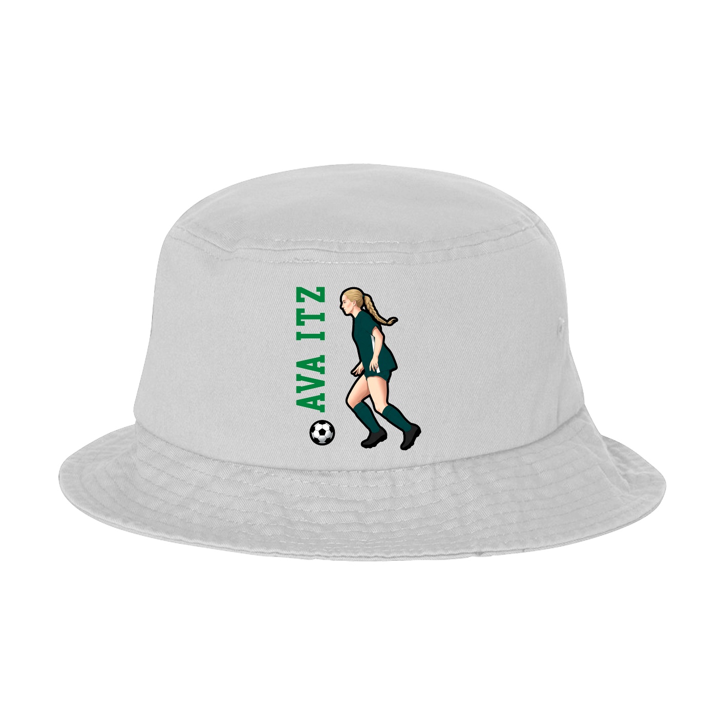 Bucket Cap — Name Vertical in White