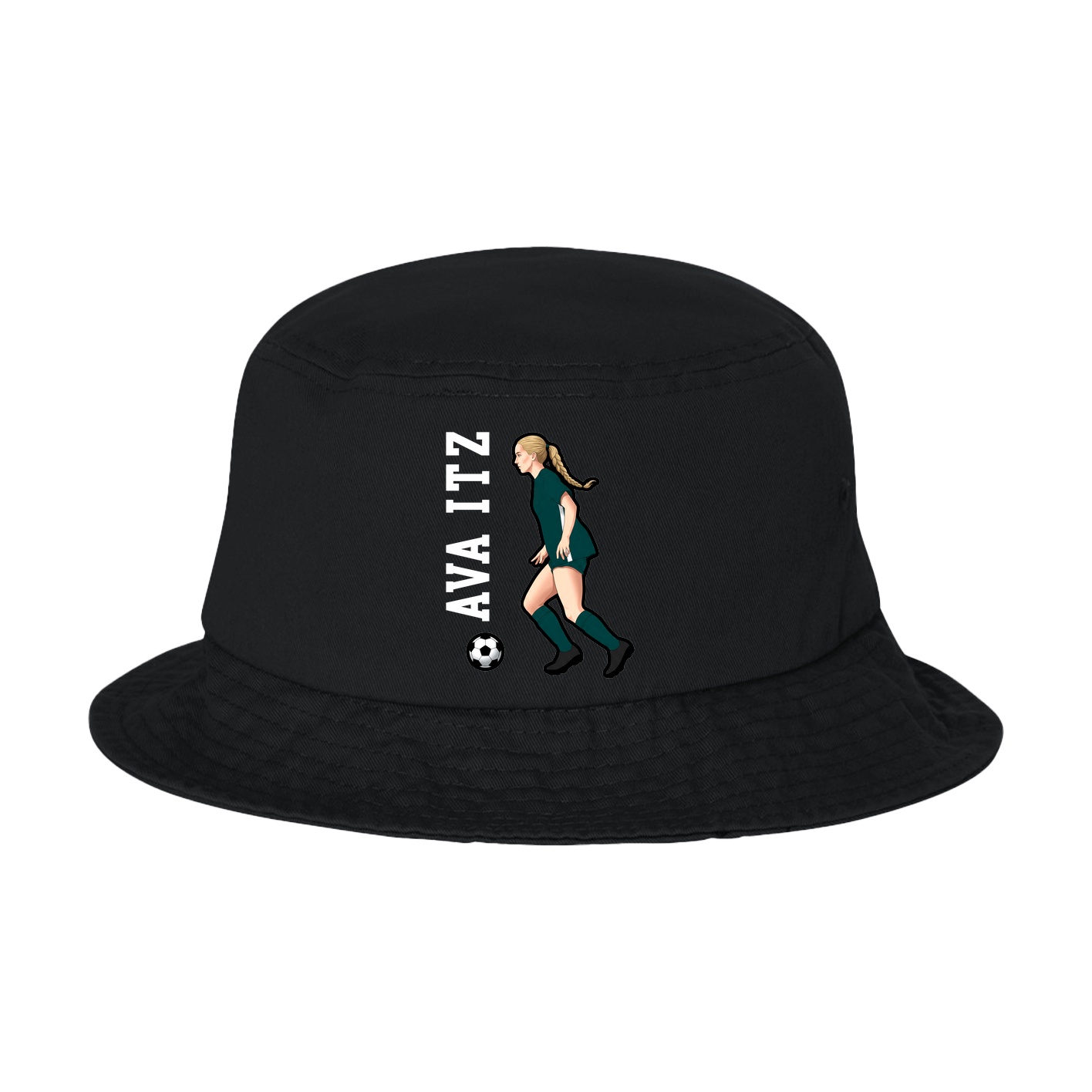 Bucket Cap — Name Vertical in Black
