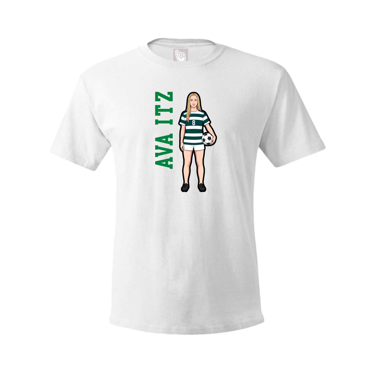 Tee — Name Vertical in White