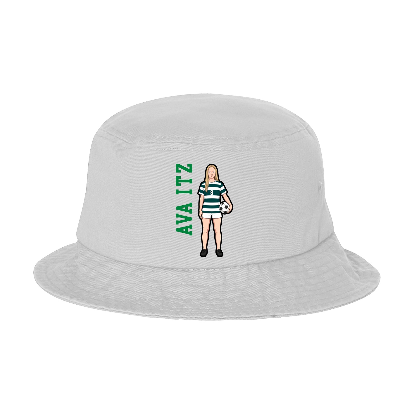 Bucket Cap — Name Vertical in White