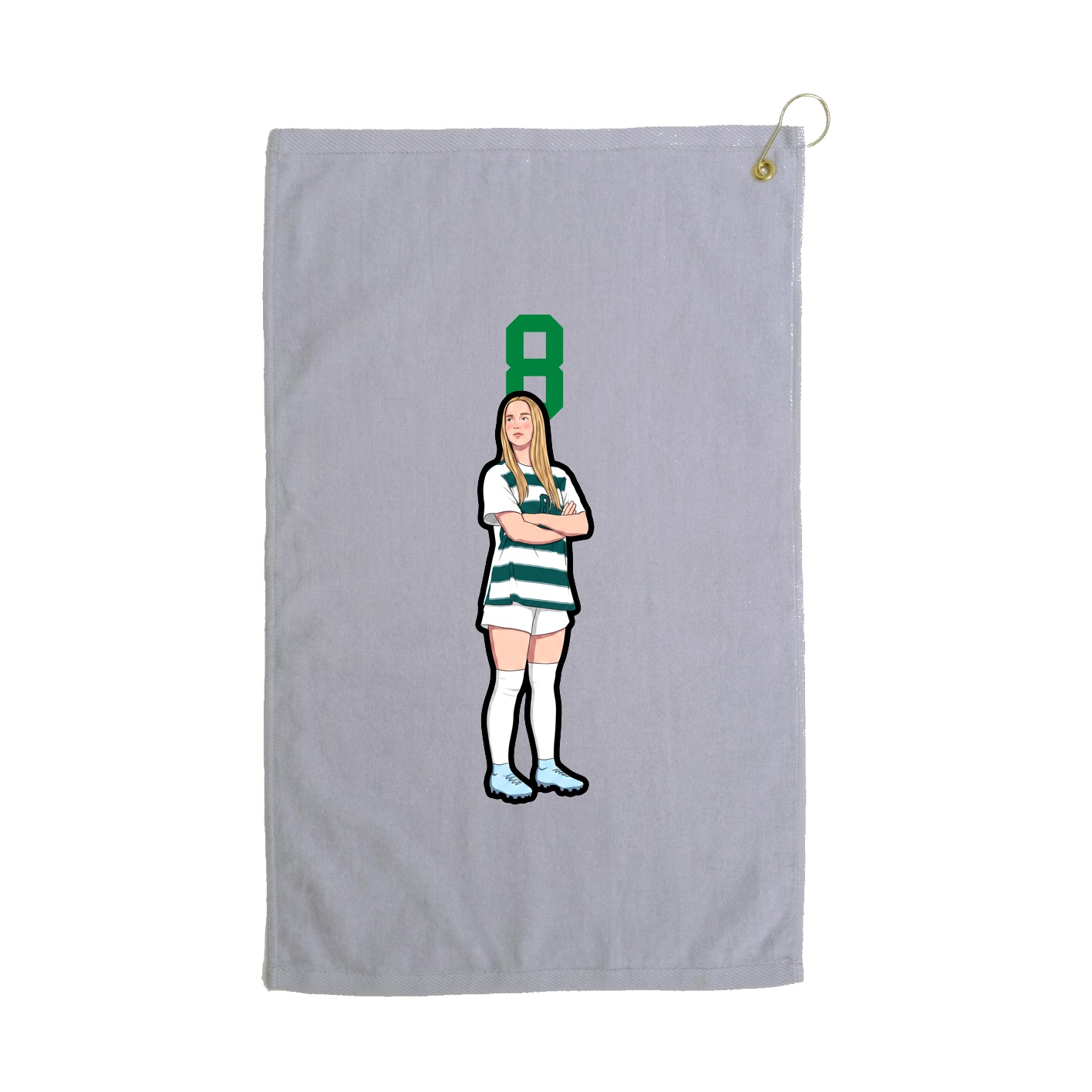 Golf Towel — Number Top in Grey