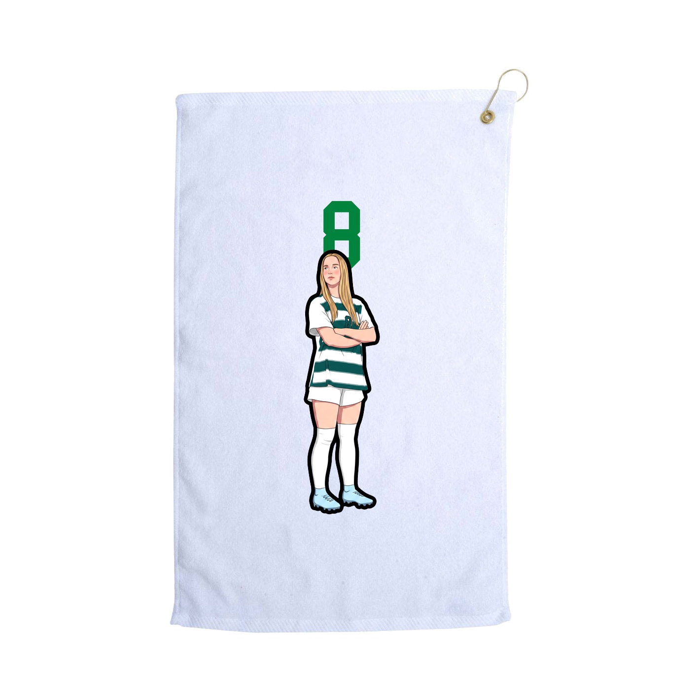 Golf Towel — Number Top in White
