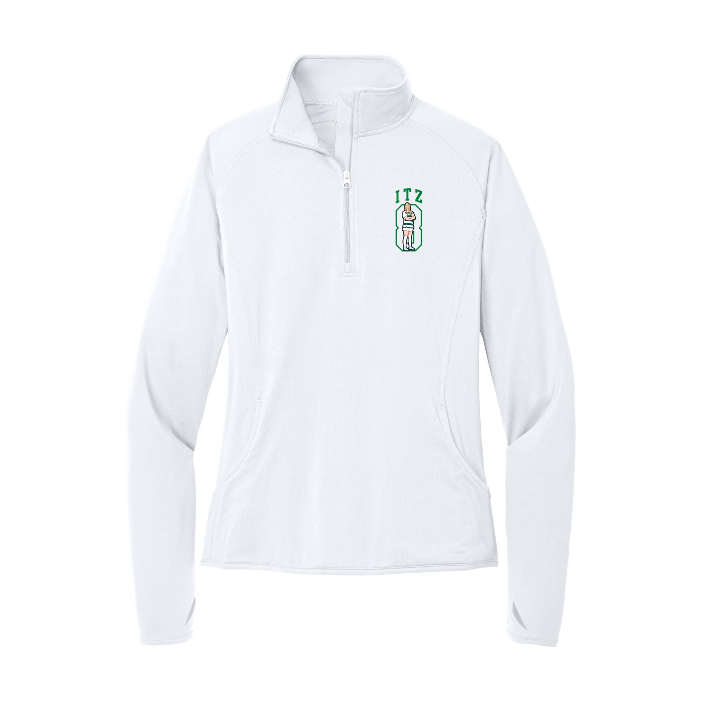 Women's Q-Zip Pullover — Shirsey in White
