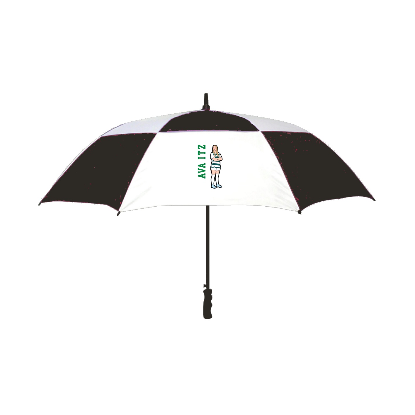 Golf Umbrella — Name Vertical in Black
