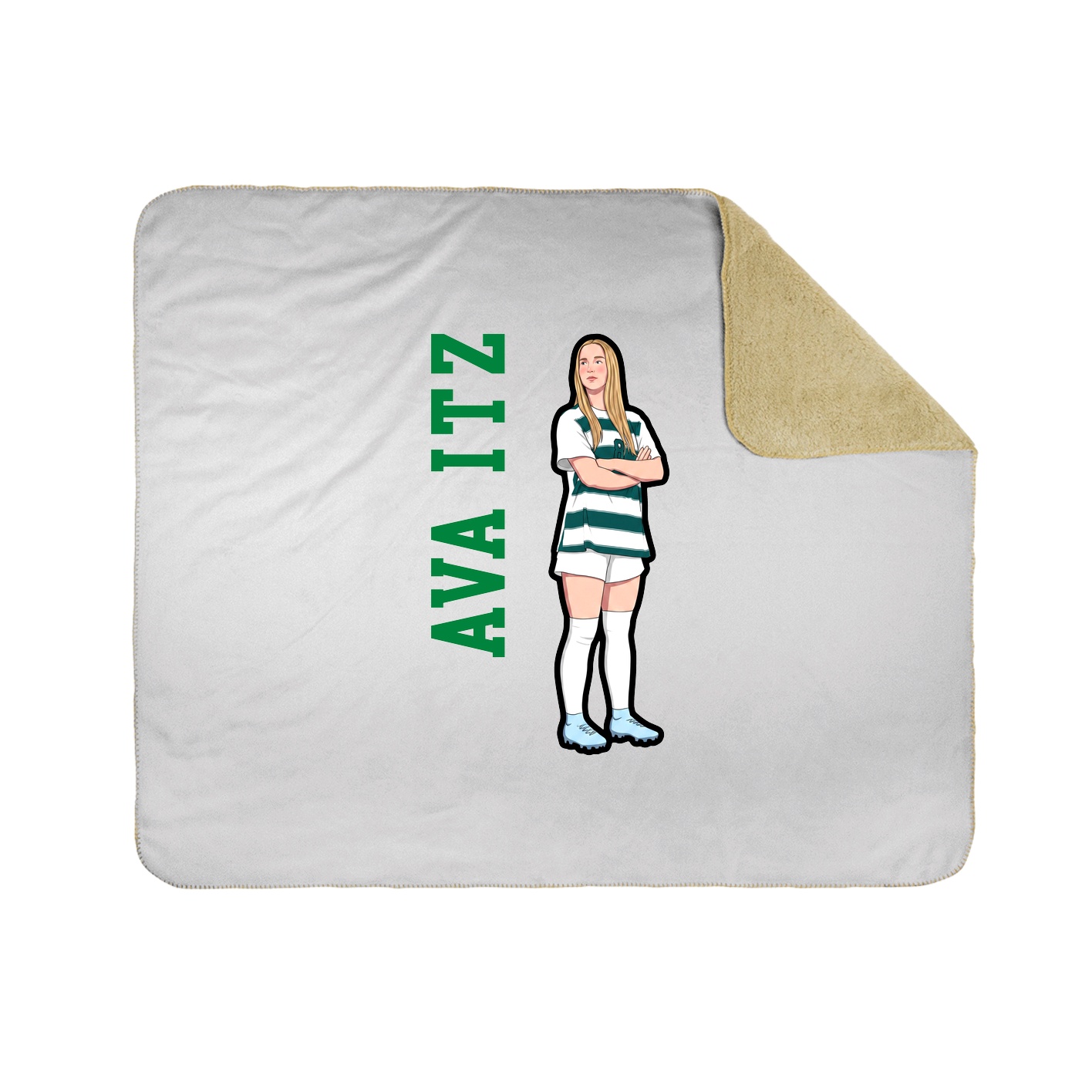 Throw Blanket — Name Vertical in White
