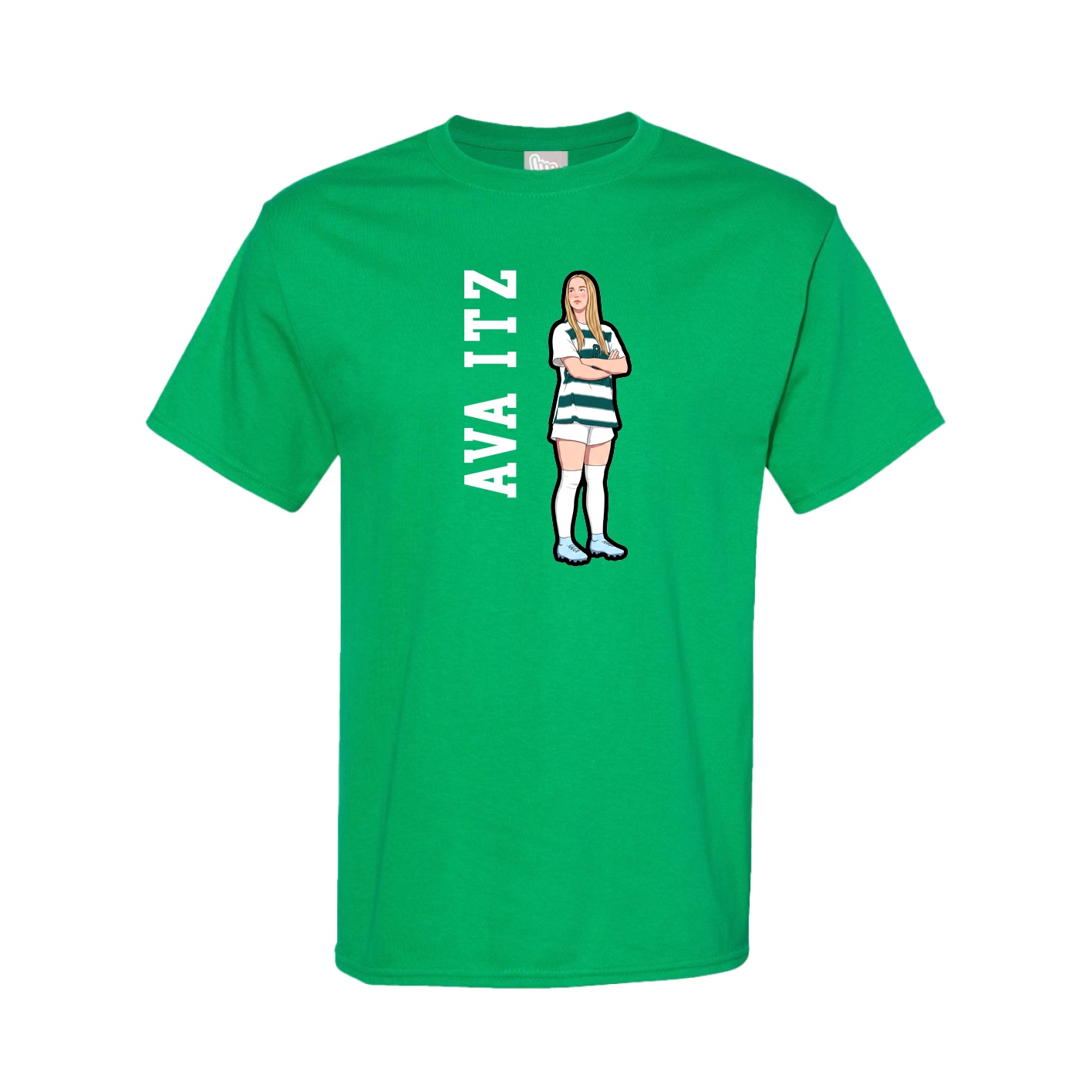 Tee — Name Vertical in Green