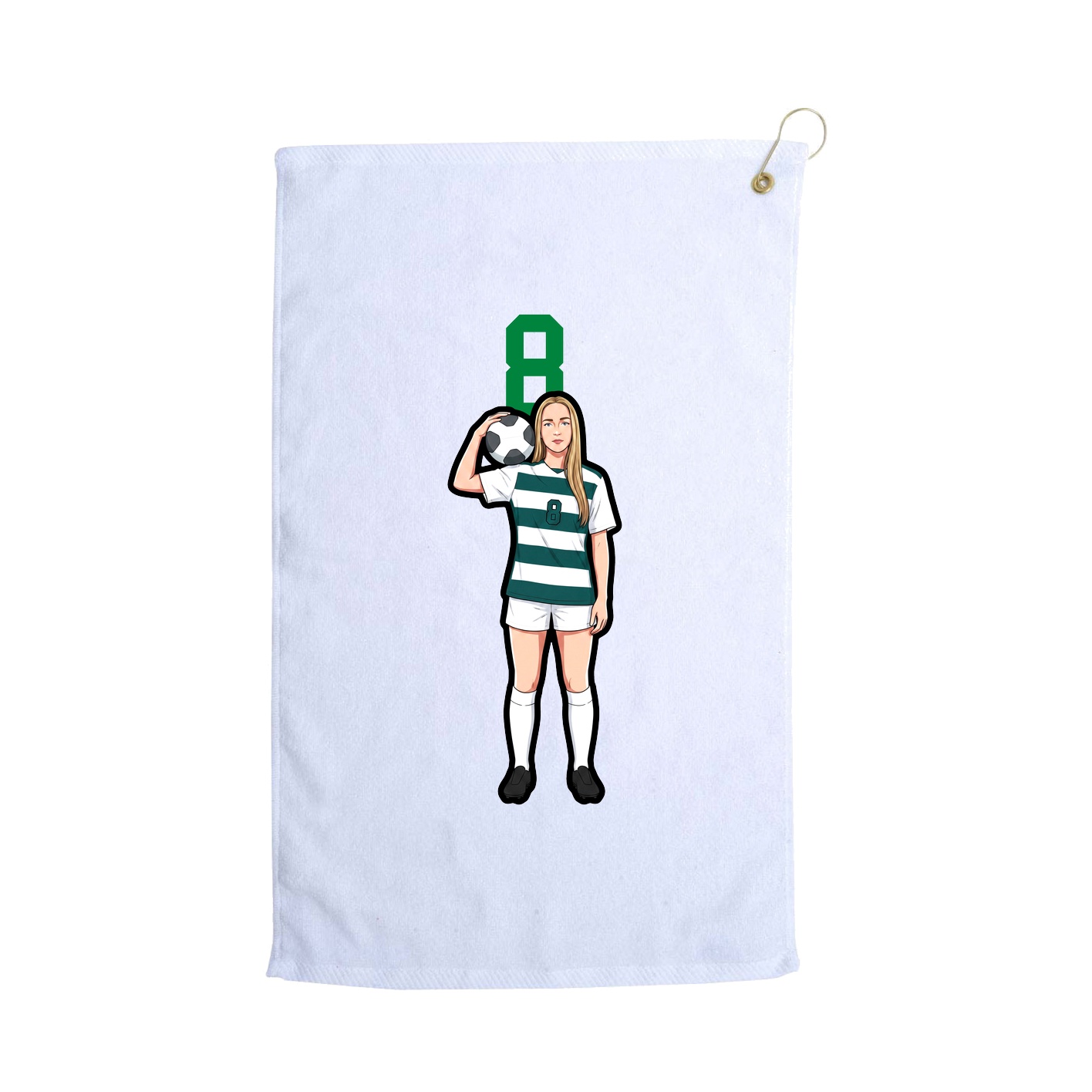 Golf Towel — Number Top in White