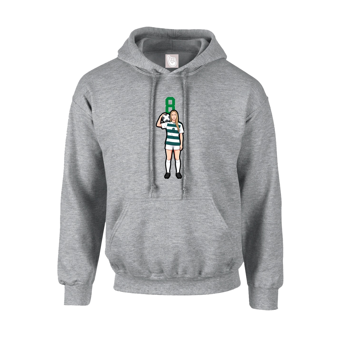 Hoodie — Number Top in Grey