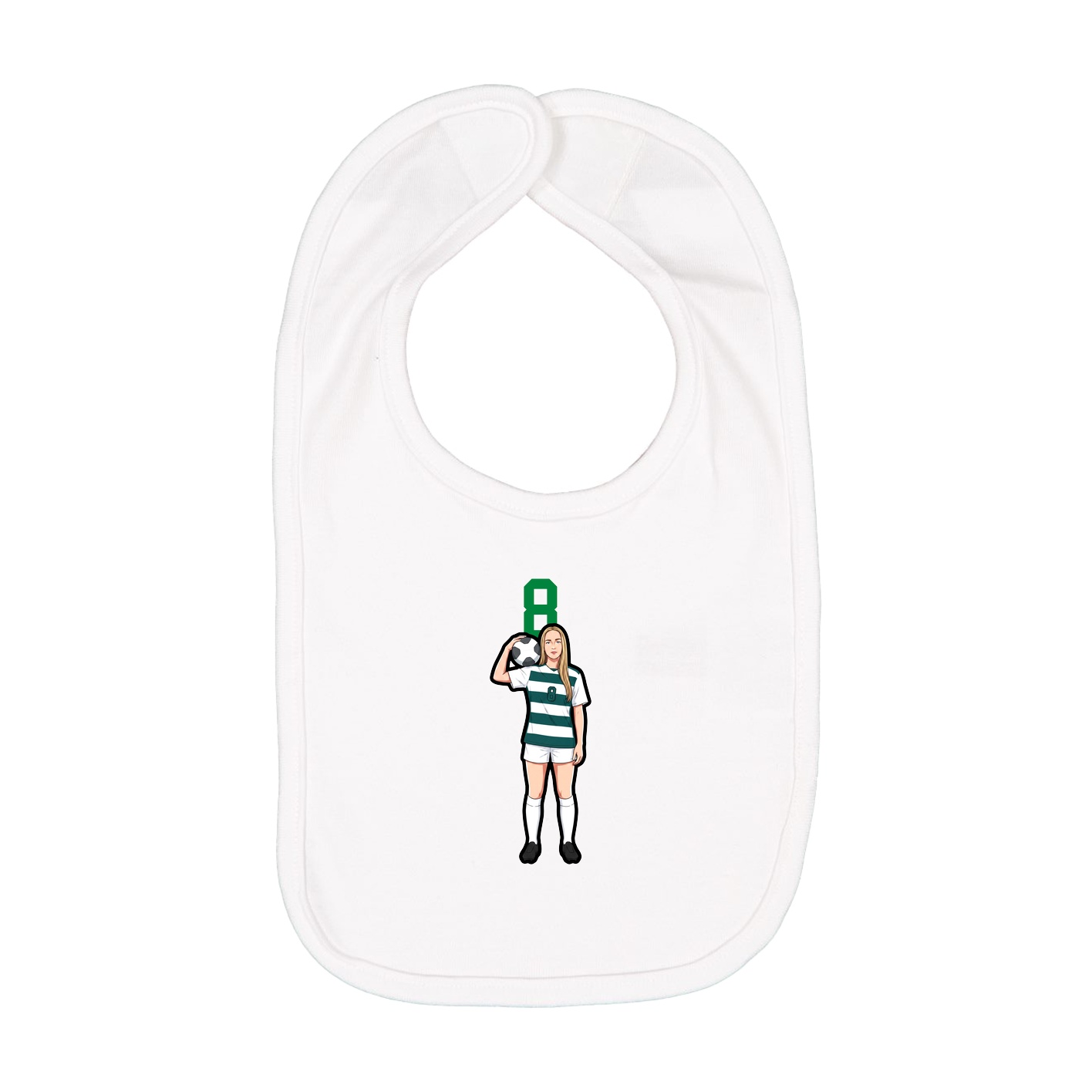 Infant Bib — Number Top in White