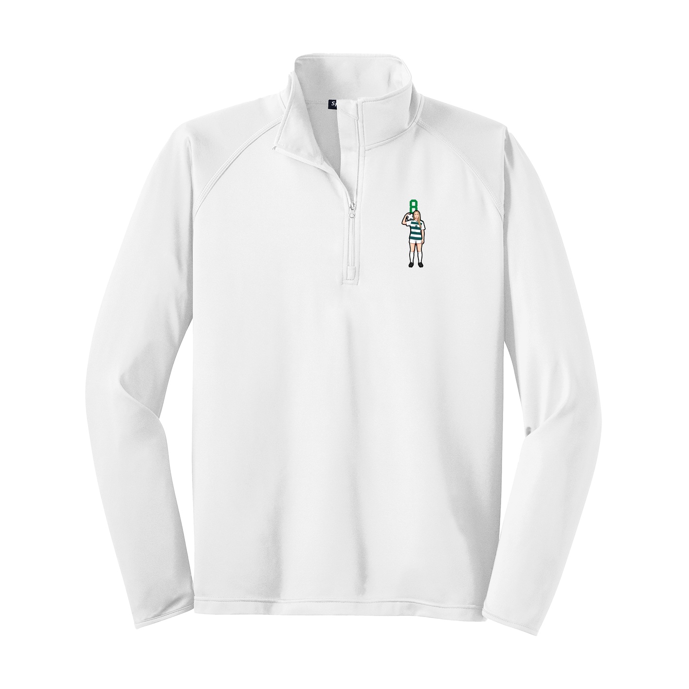 Q-Zip Pullover — Number Top in White