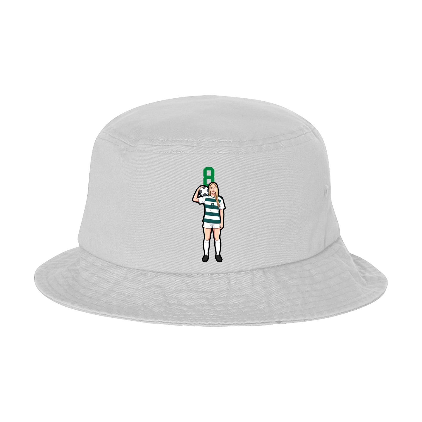 Bucket Cap — Number Top in White