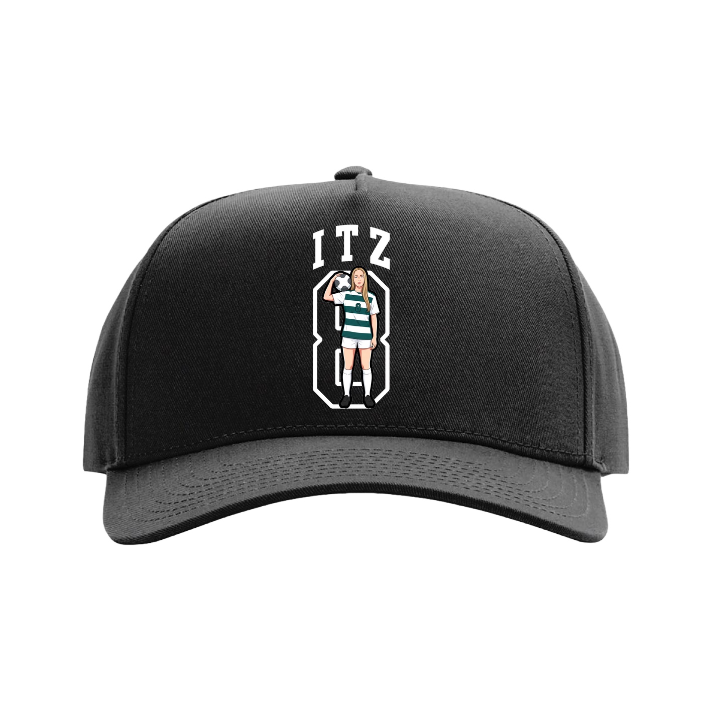 Full Fabric Five-Panel Champ Cap — Shirsey in Black