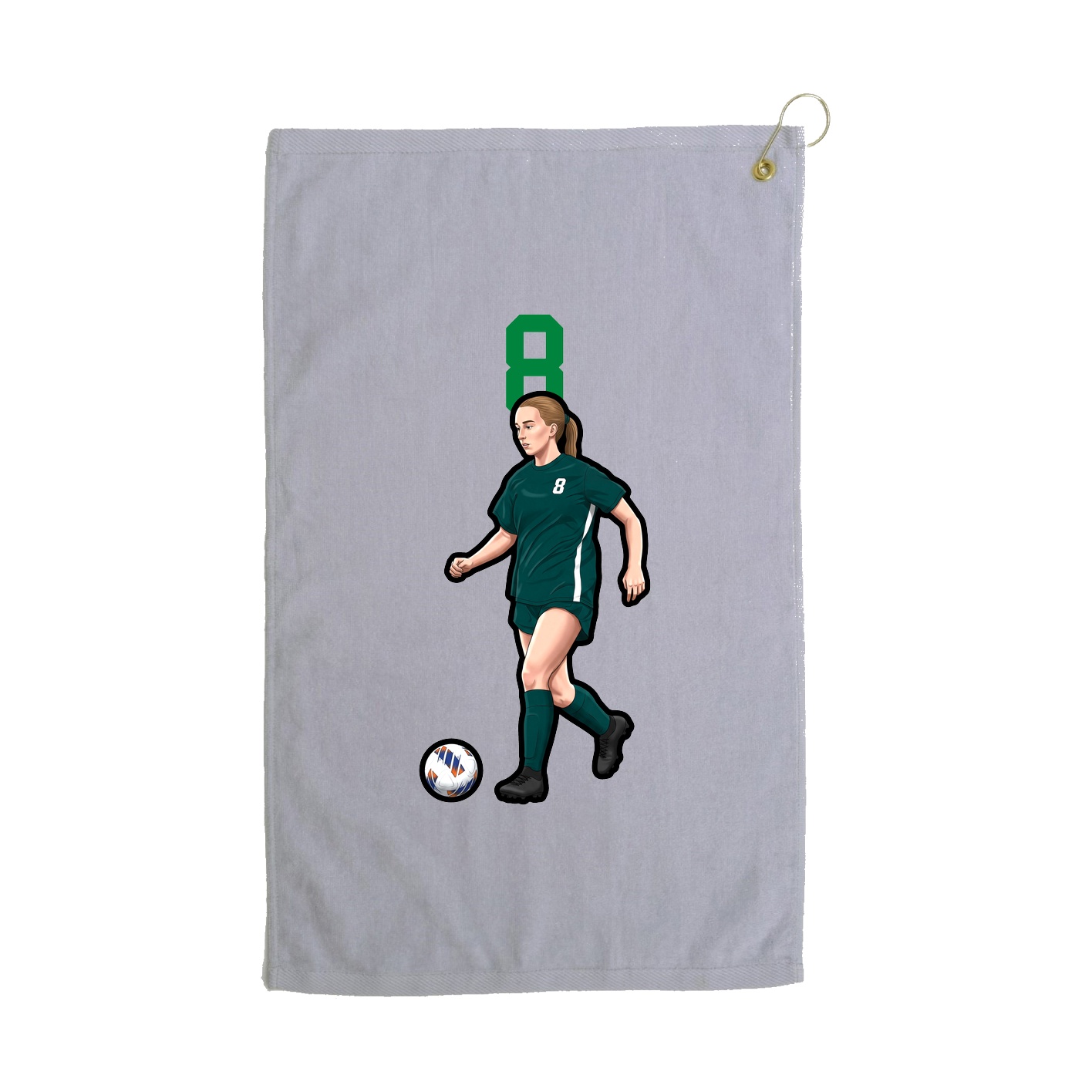 Golf Towel — Number Top in Grey