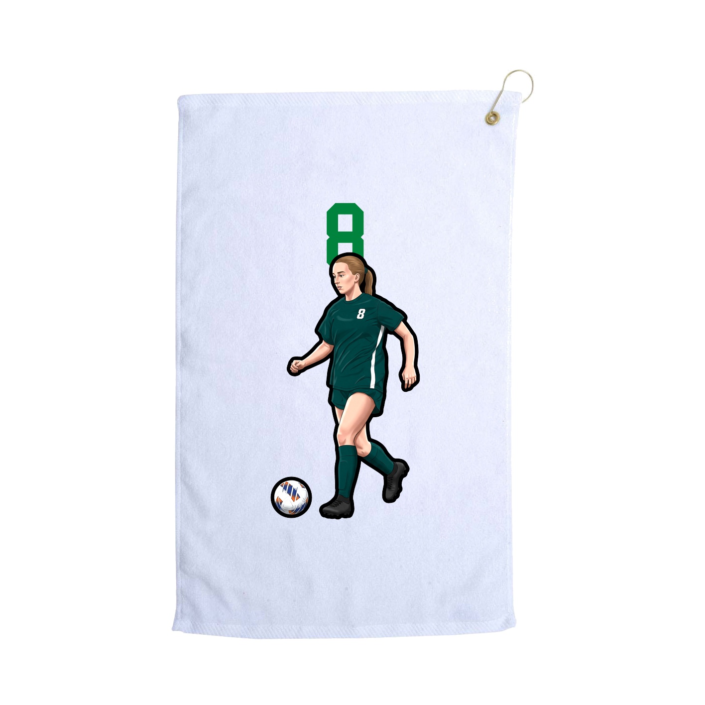 Golf Towel — Number Top in White