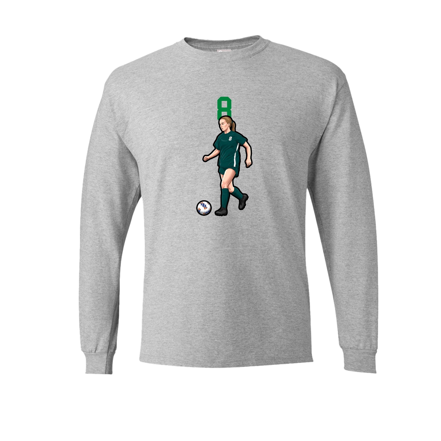 Long Sleeve Tee — Number Top in Grey