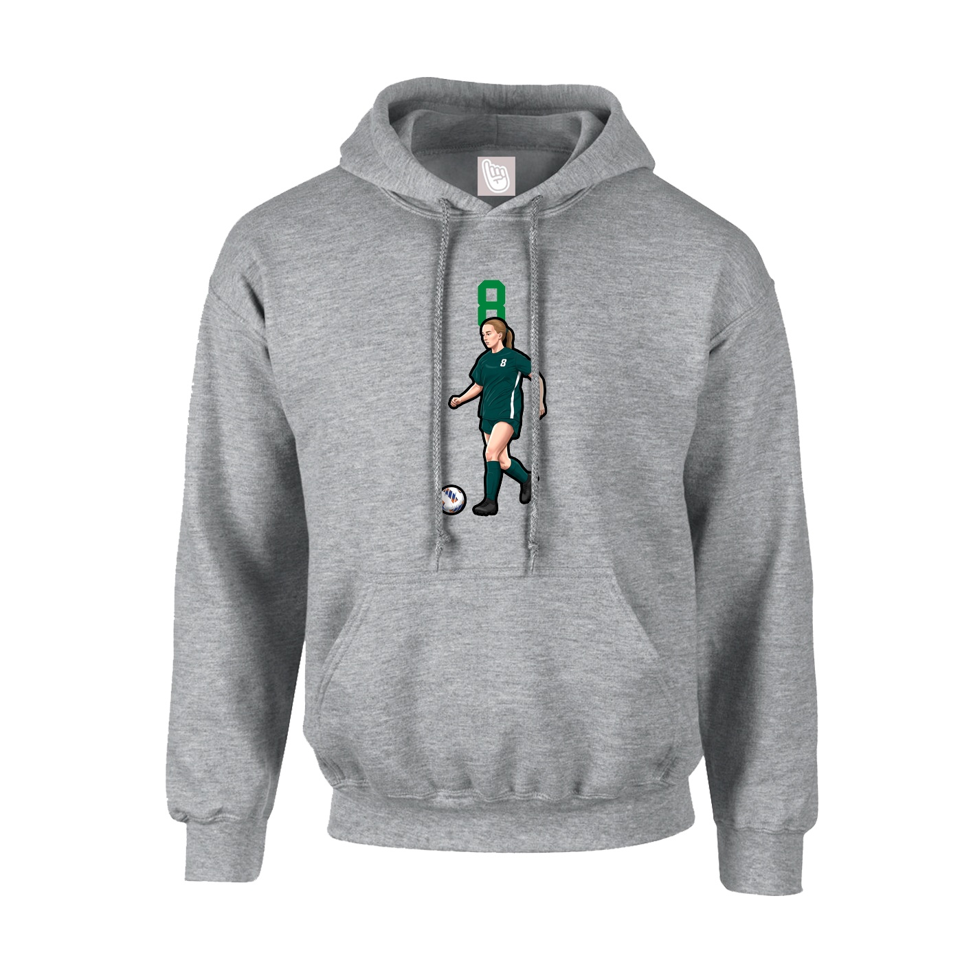 Youth Hoodie — Number Top in Grey