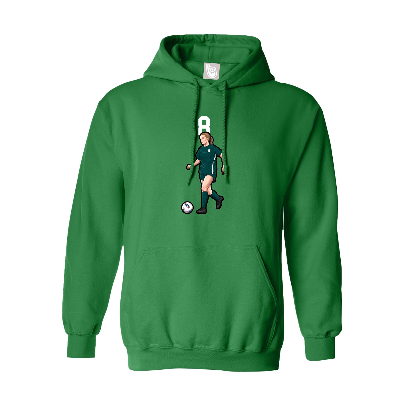 Youth Hoodie — Number Top in Green