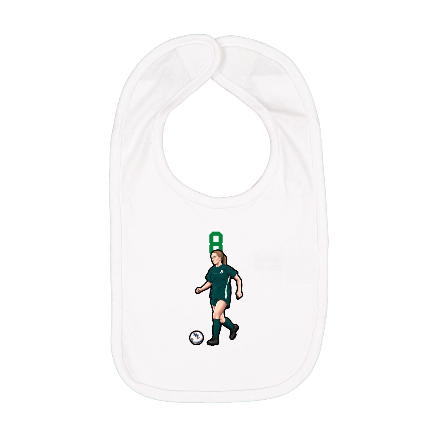 Infant Bib — Number Top in White