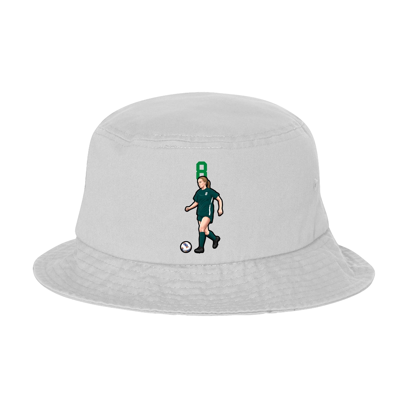 Bucket Cap — Number Top in White
