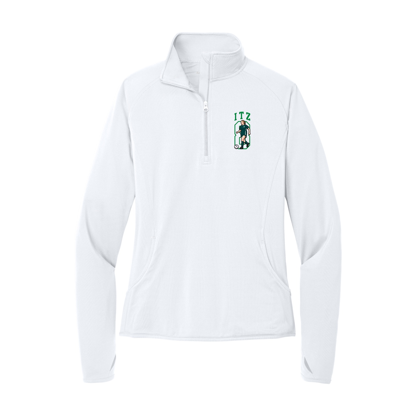 Women's Q-Zip Pullover — Shirsey in White