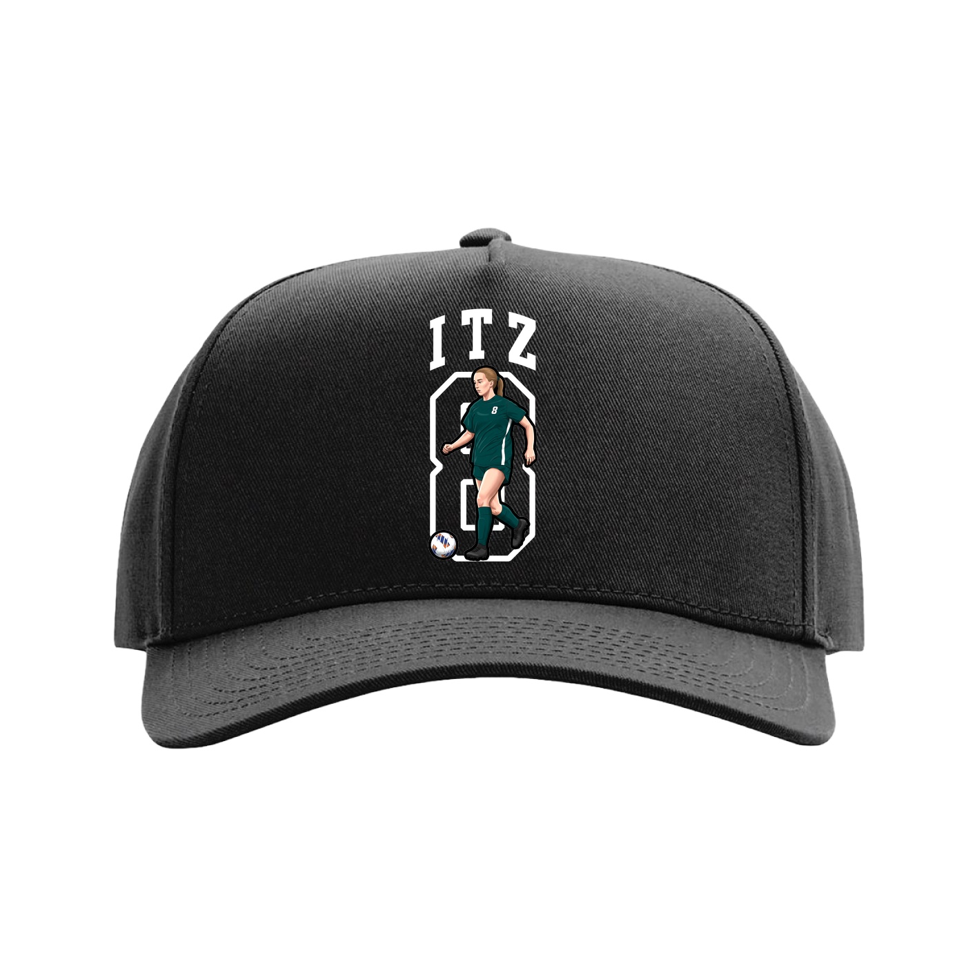 Full Fabric Five-Panel Champ Cap — Shirsey in Black