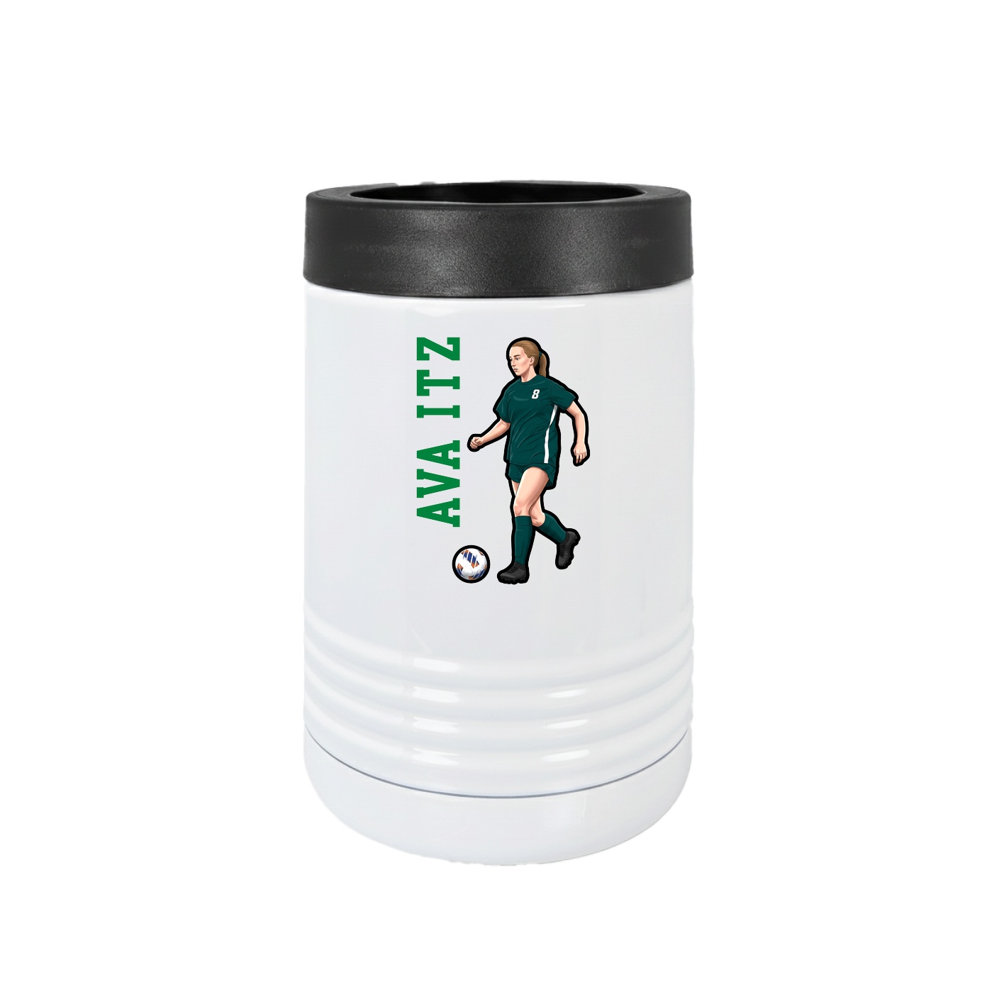 Beverage Holder — Name Vertical in White